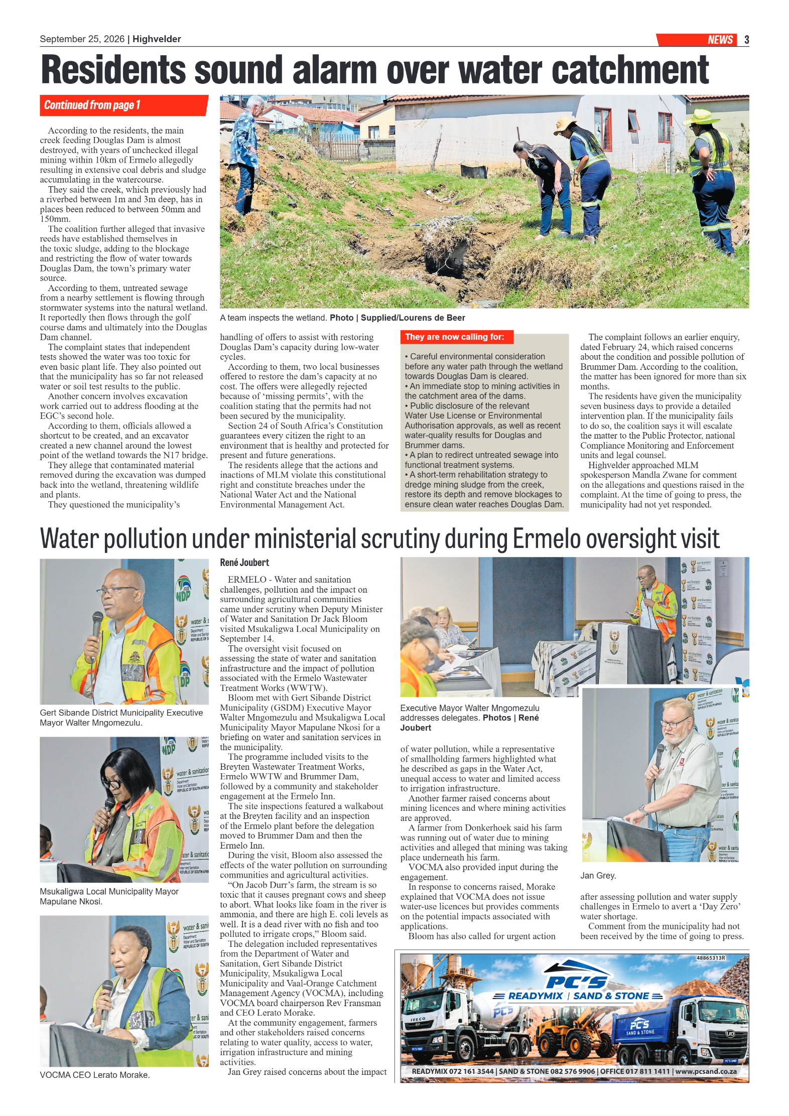 Highvelder Newspaper 25 September 2026 page 3