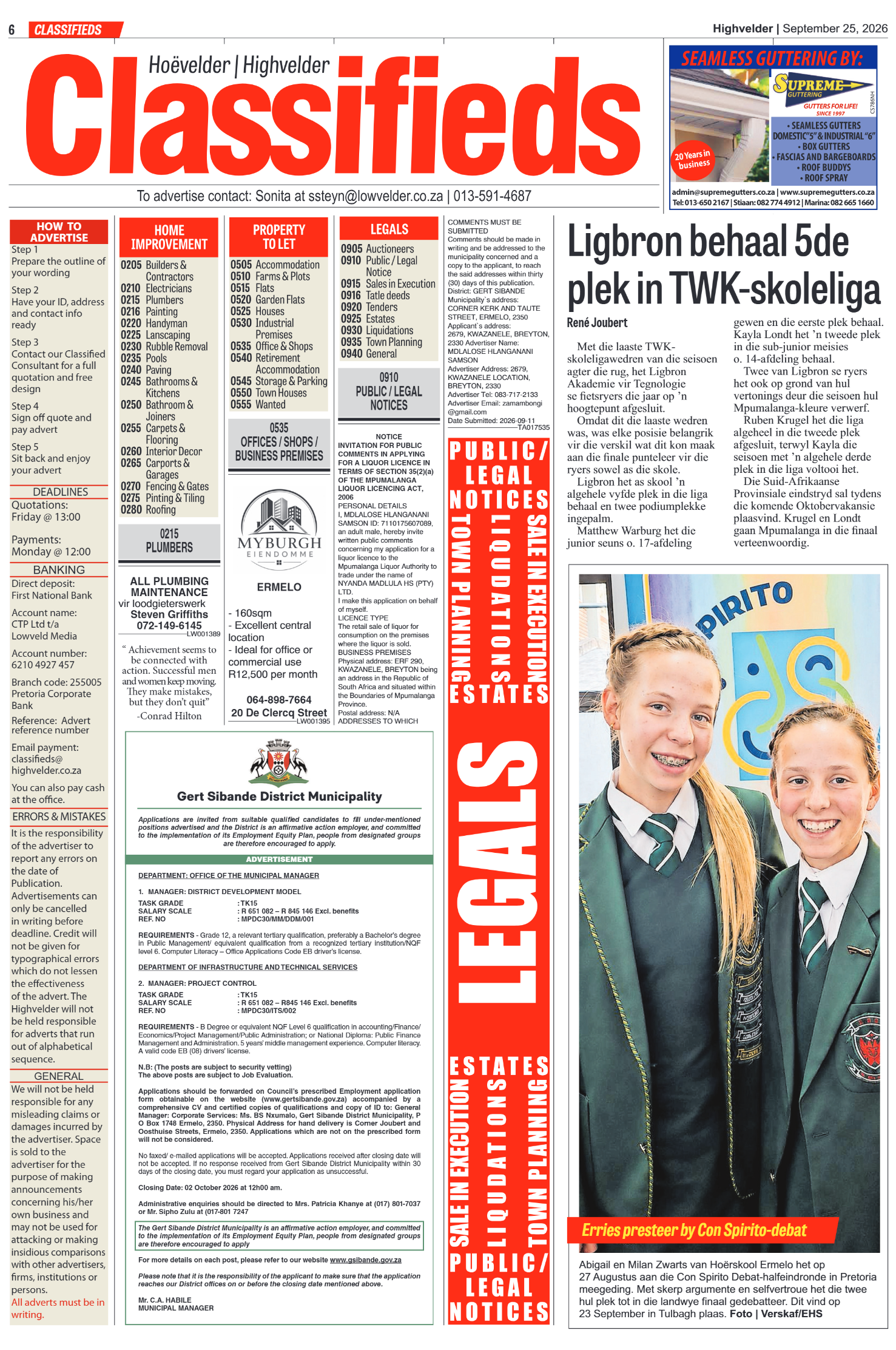 Highvelder Newspaper 25 September 2026 page 6