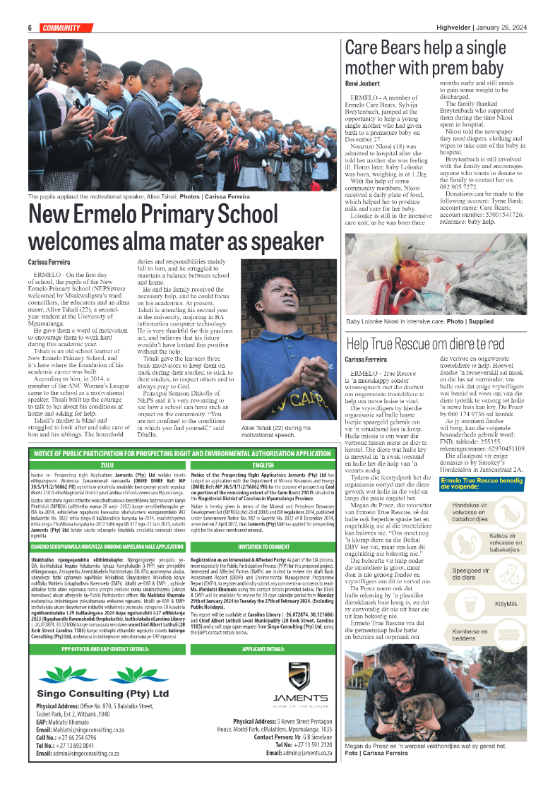 Highvelder Newspaper 26 January 2024 page 6