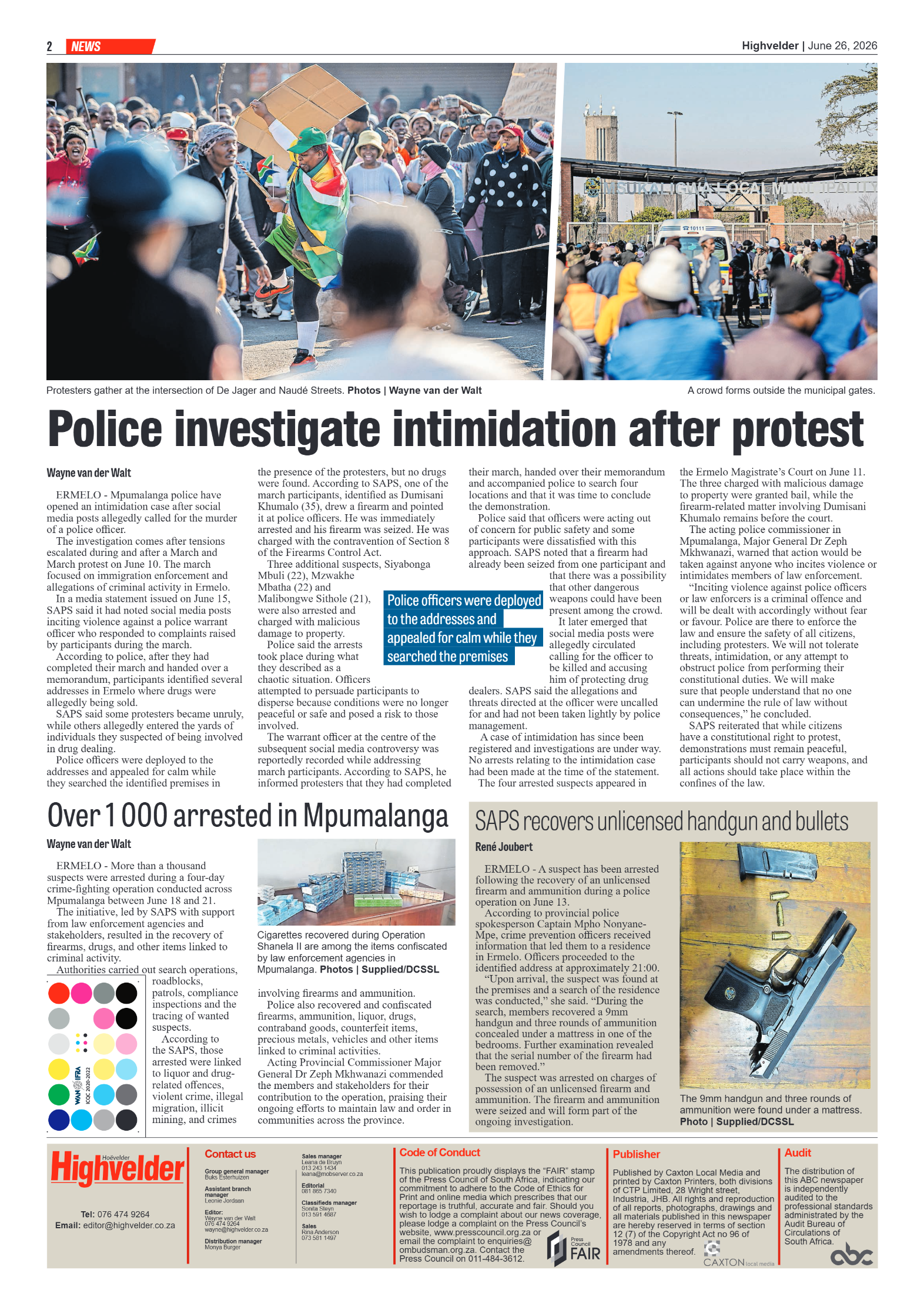 Highvelder Newspaper 26 June 2026 page 2