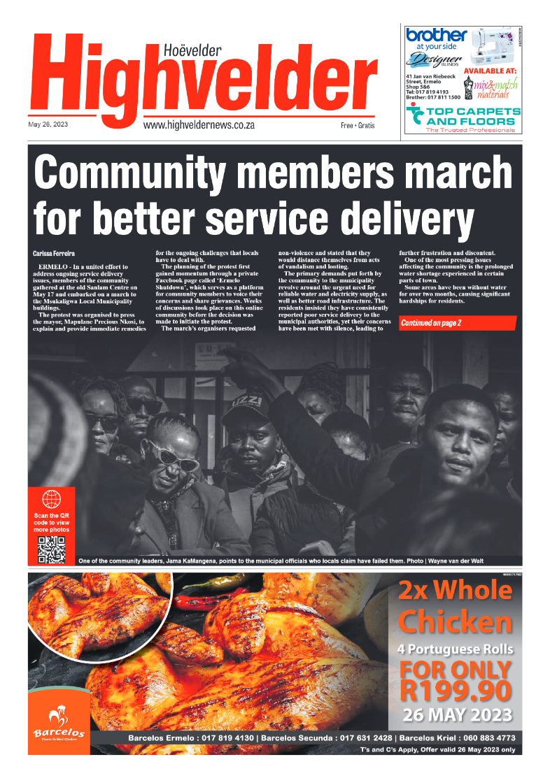 Highvelder Newspaper 26 May 2023 page 1