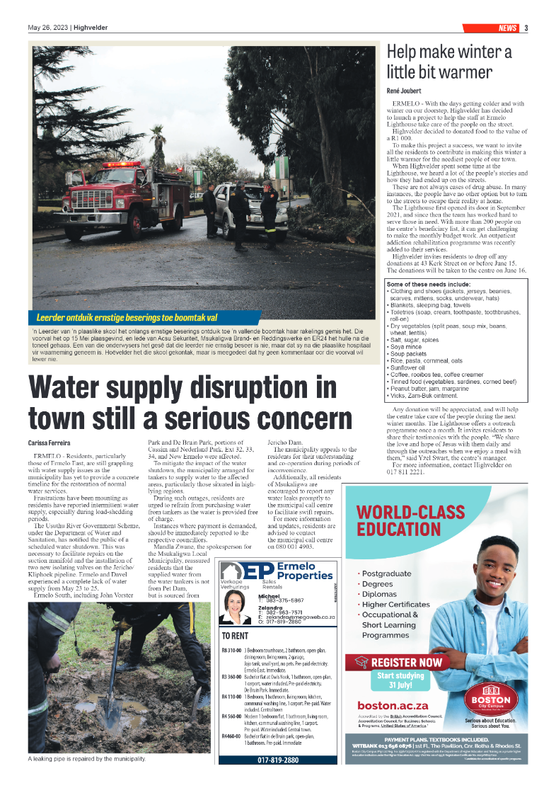 Highvelder Newspaper 26 May 2023 page 3