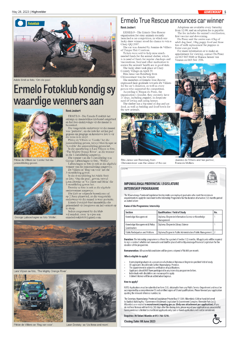 Highvelder Newspaper 26 May 2023 page 5