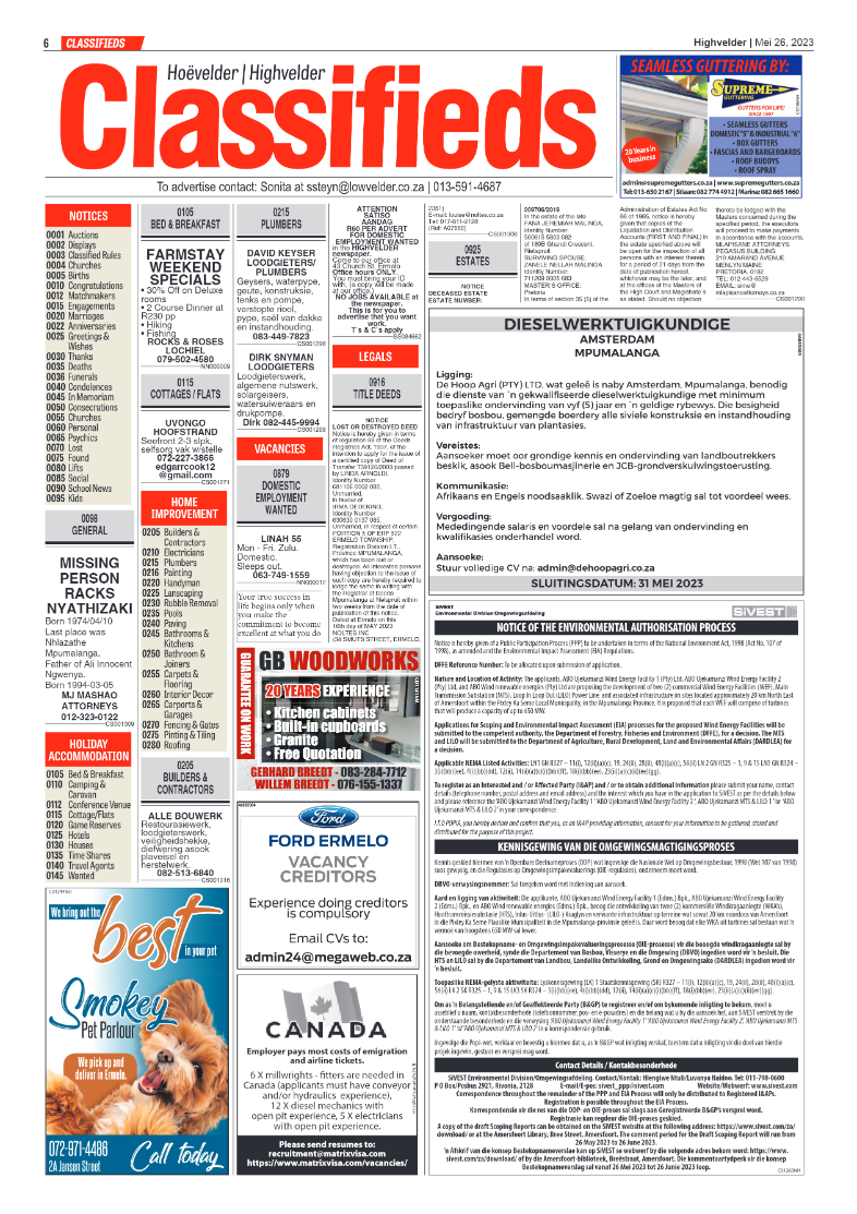 Highvelder Newspaper 26 May 2023 page 6