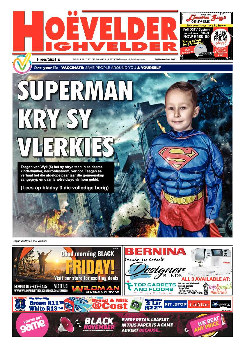 Highvelder Newspaper 26 November 2021 page 1