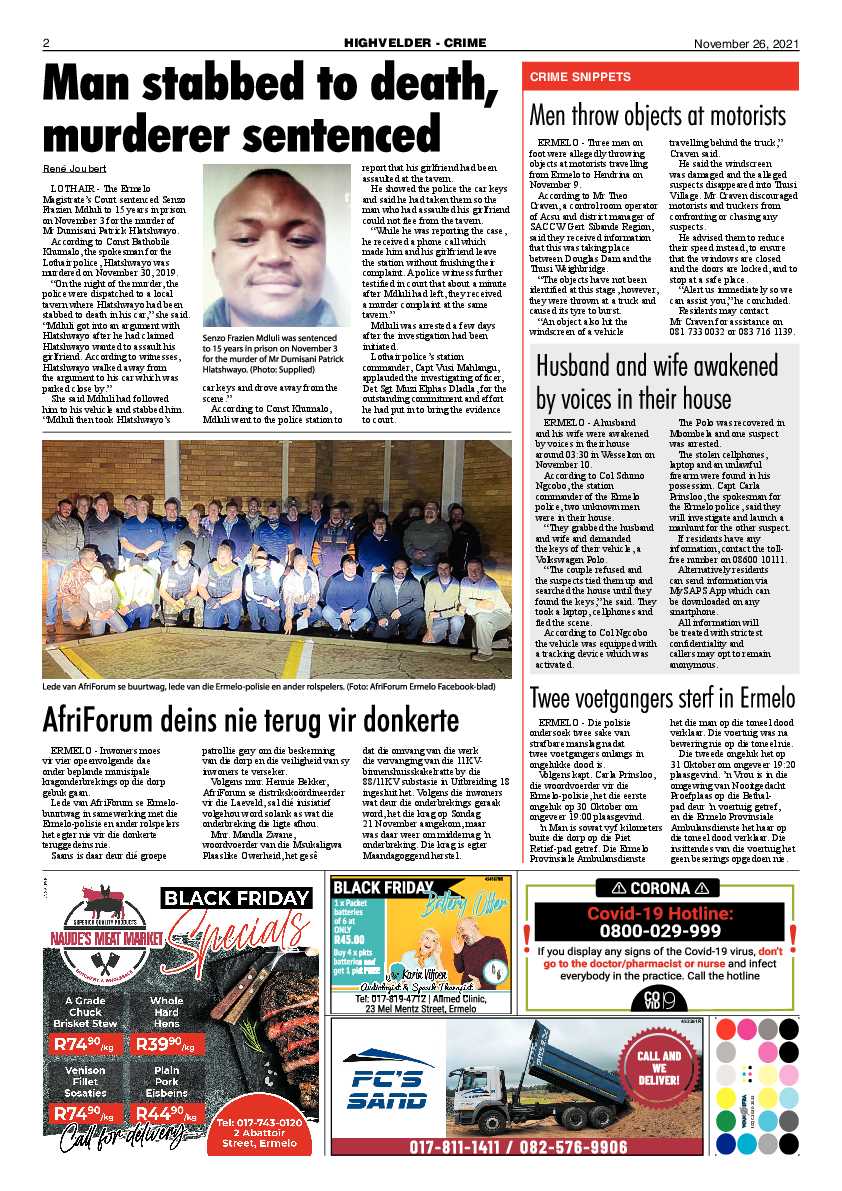Highvelder Newspaper 26 November 2021 page 2