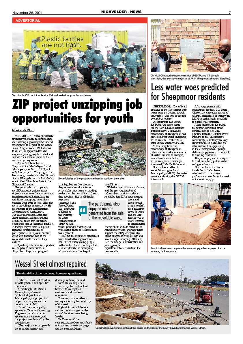 Highvelder Newspaper 26 November 2021 page 7