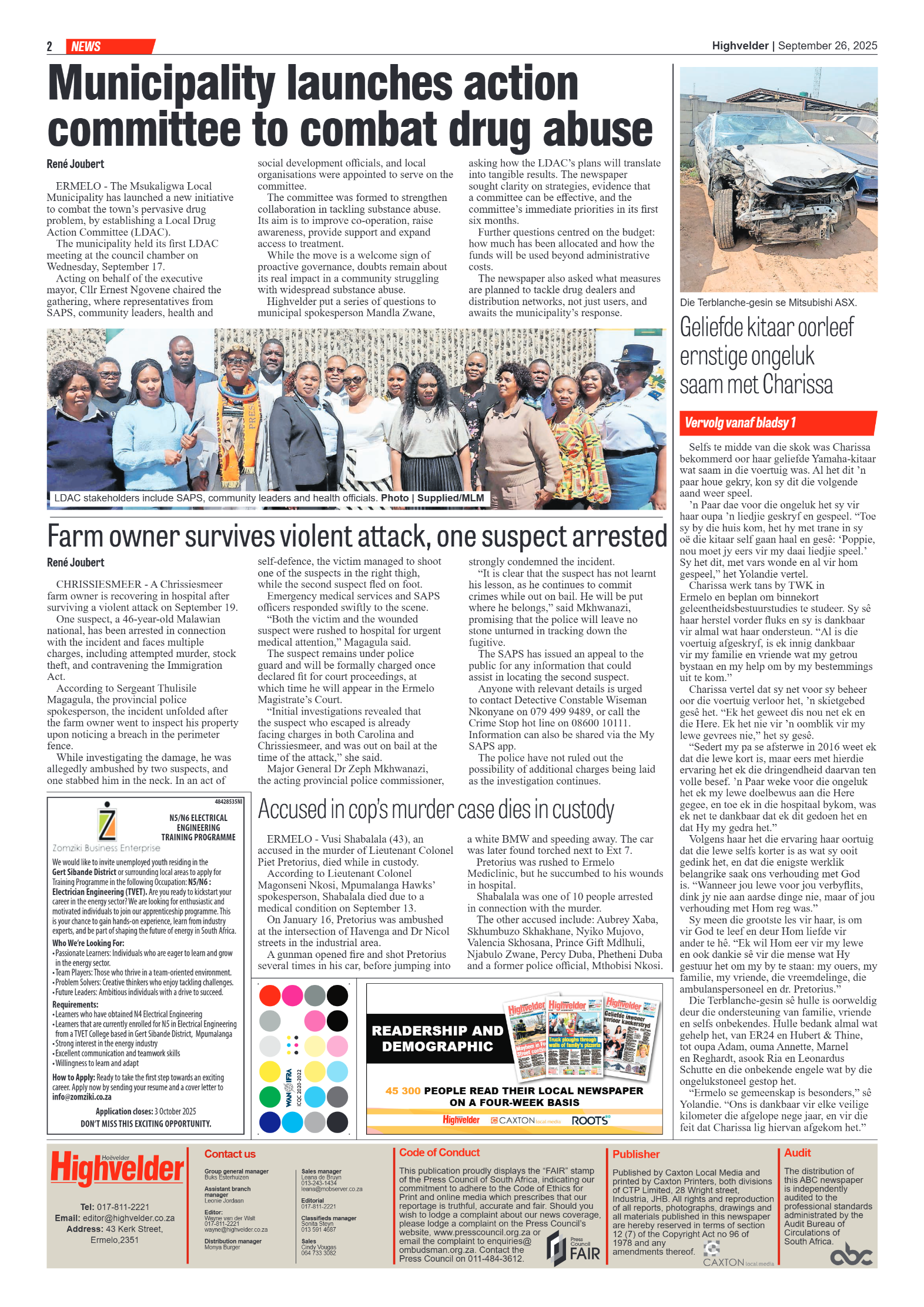 Highvelder Newspaper 26 September 2025 page 2