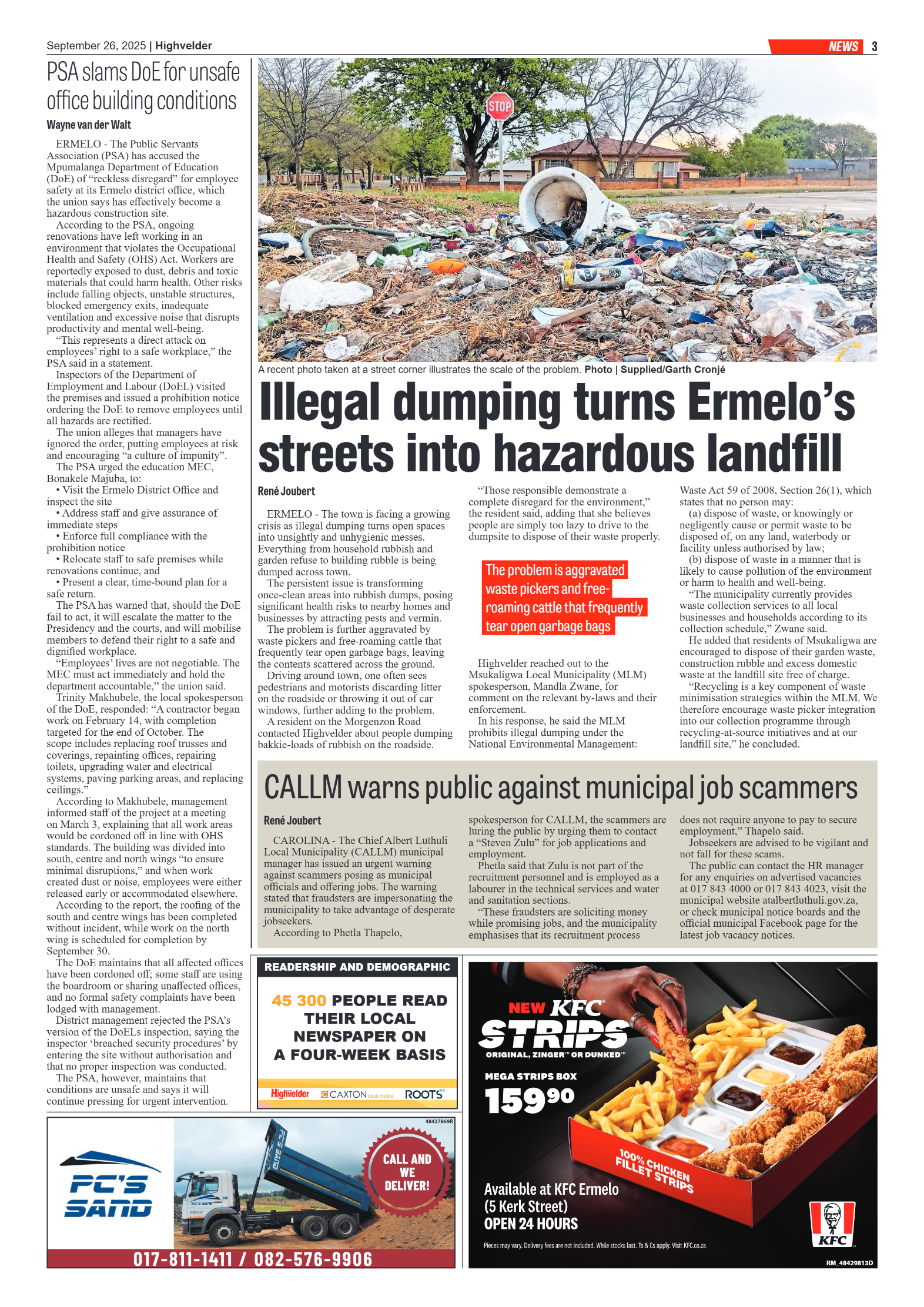 Highvelder Newspaper 26 September 2025 page 3