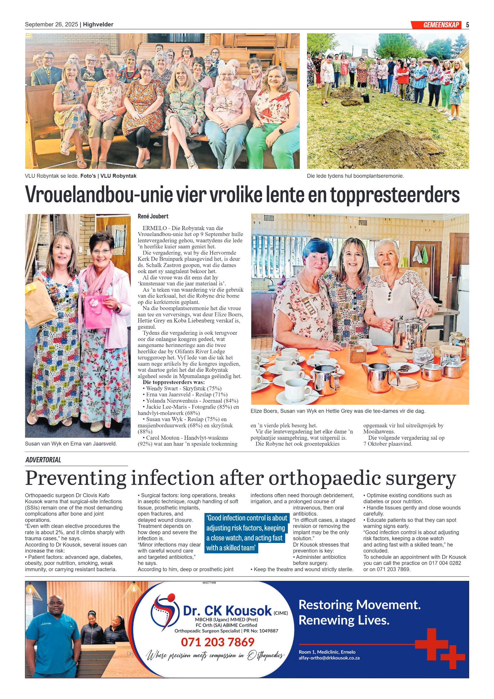 Highvelder Newspaper 26 September 2025 page 5