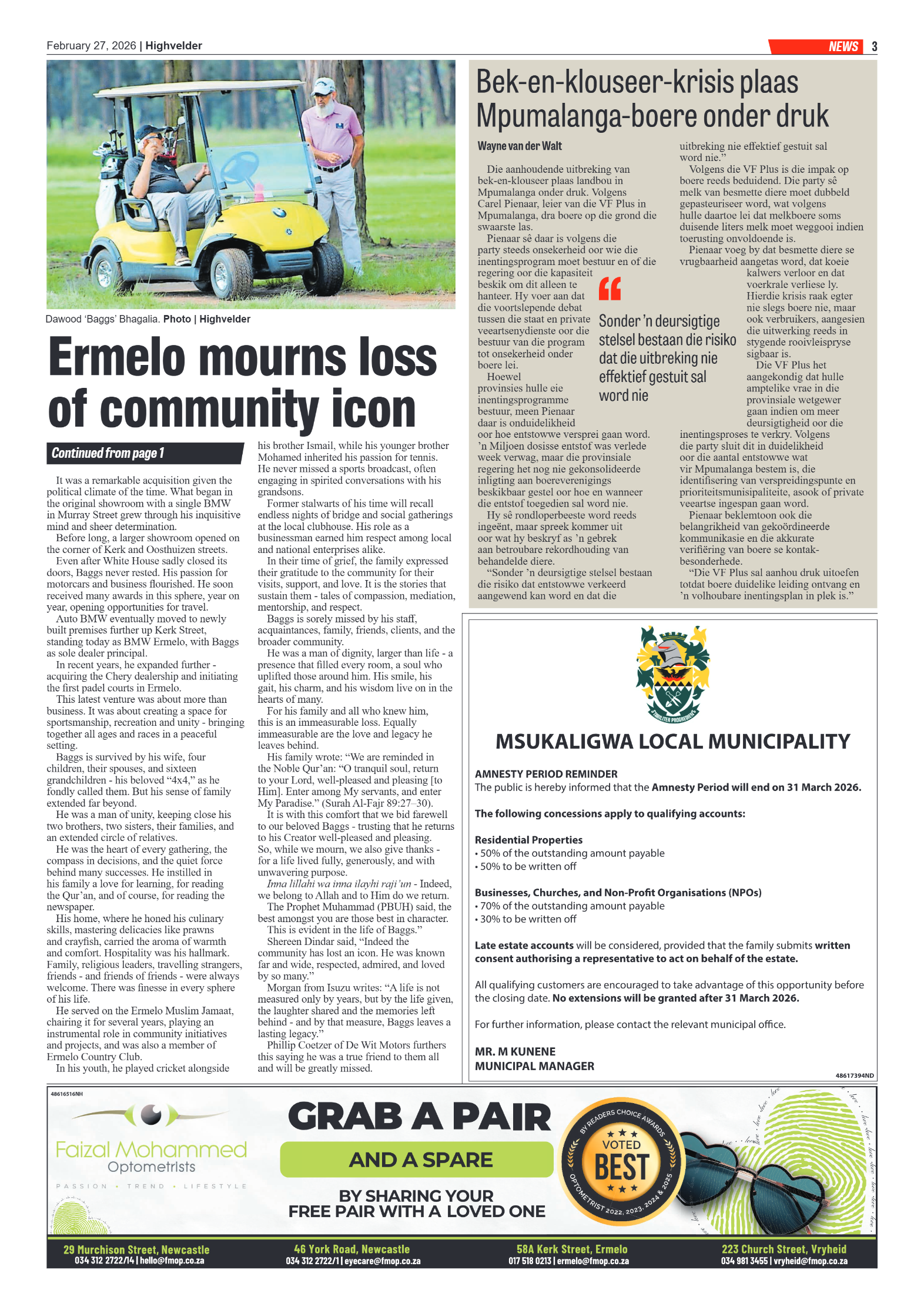 Highvelder Newspaper 27 February 2026 page 3