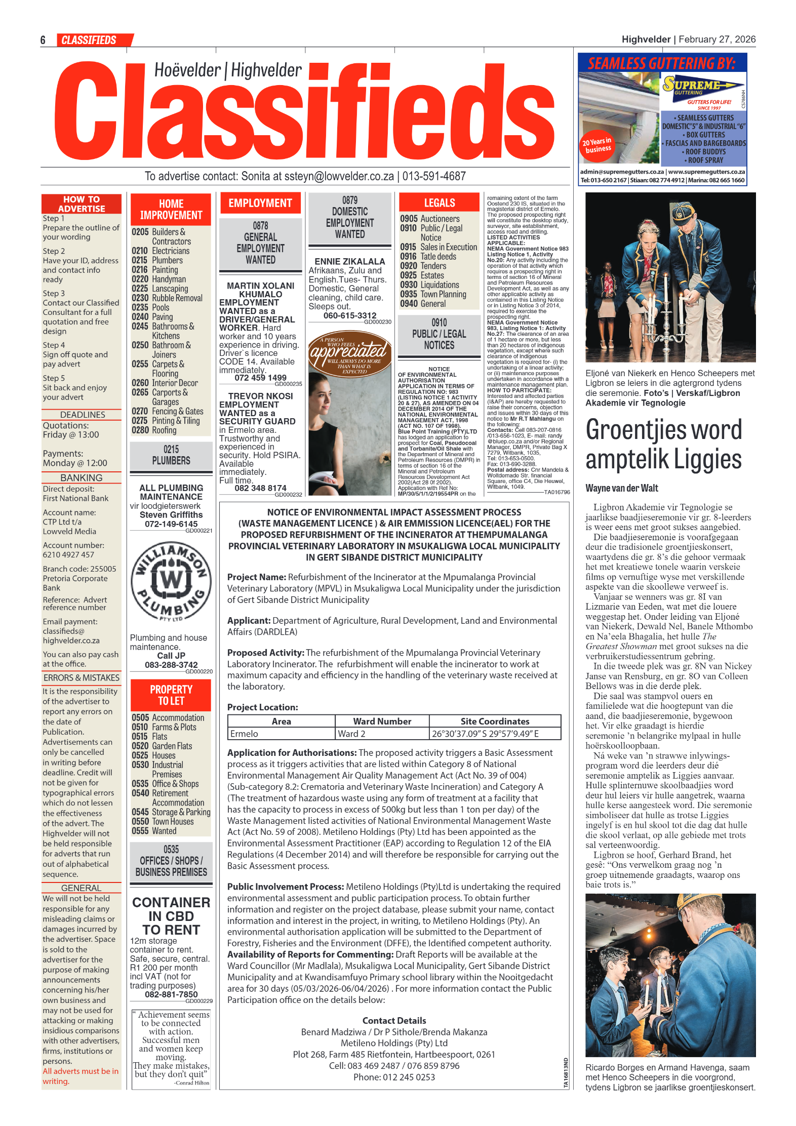 Highvelder Newspaper 27 February 2026 page 6