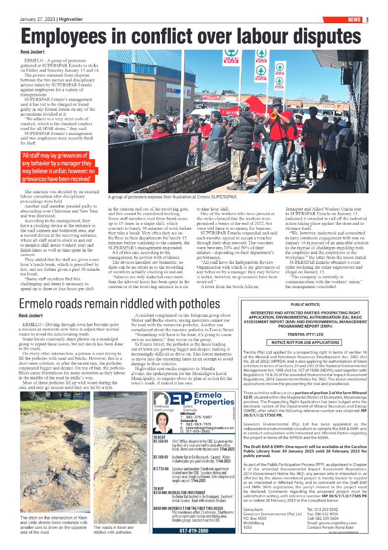 Highvelder Newspaper 27 January 2023 page 3