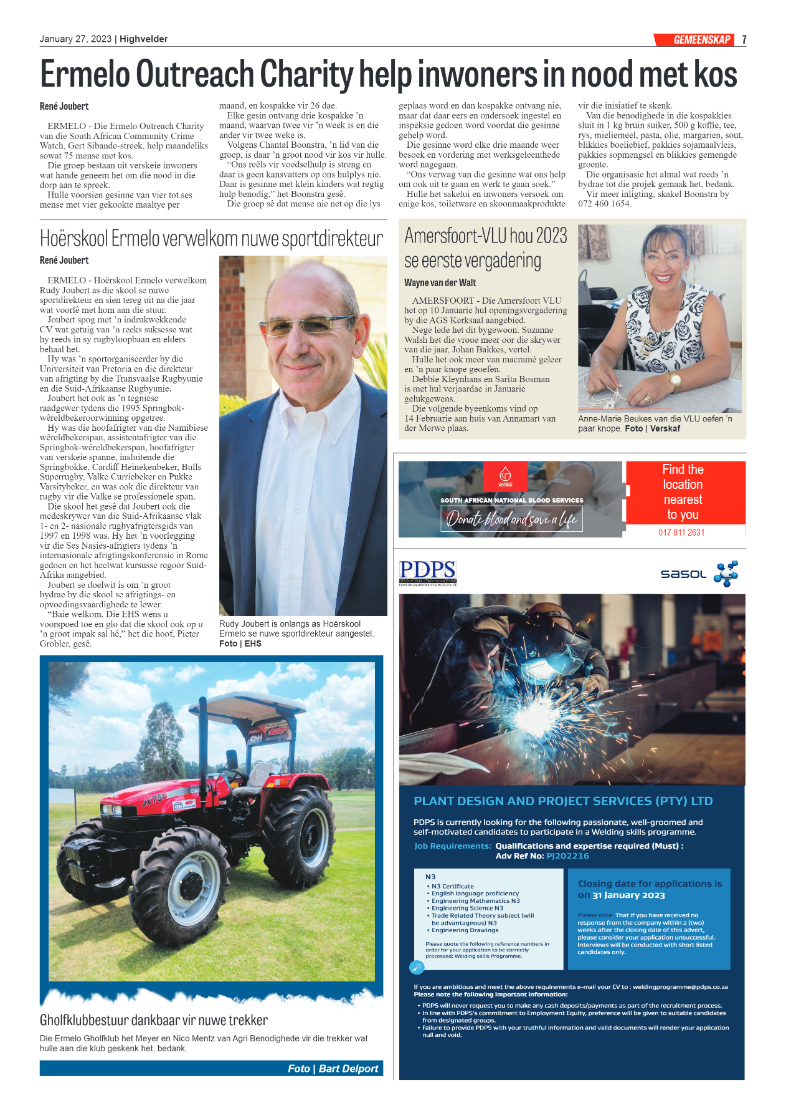Highvelder Newspaper 27 January 2023 page 7