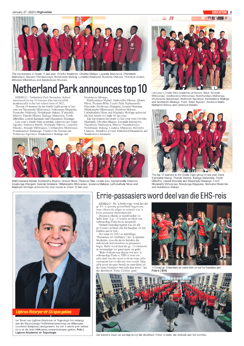 Highvelder Newspaper 27 January 2023 page 9