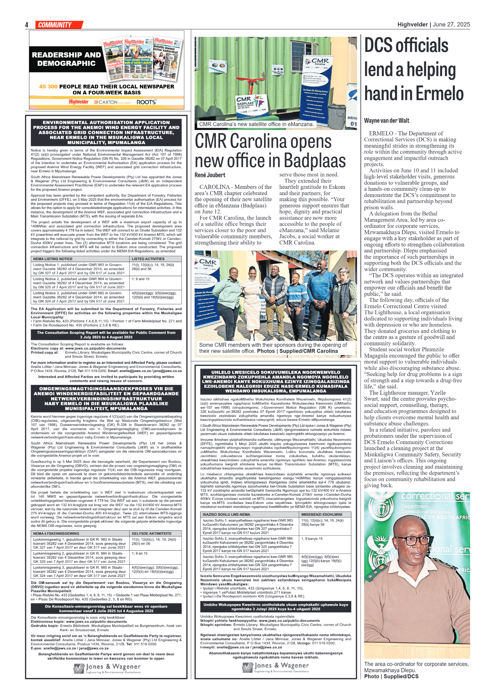 Highvelder Newspaper 27 June 2025 page 4