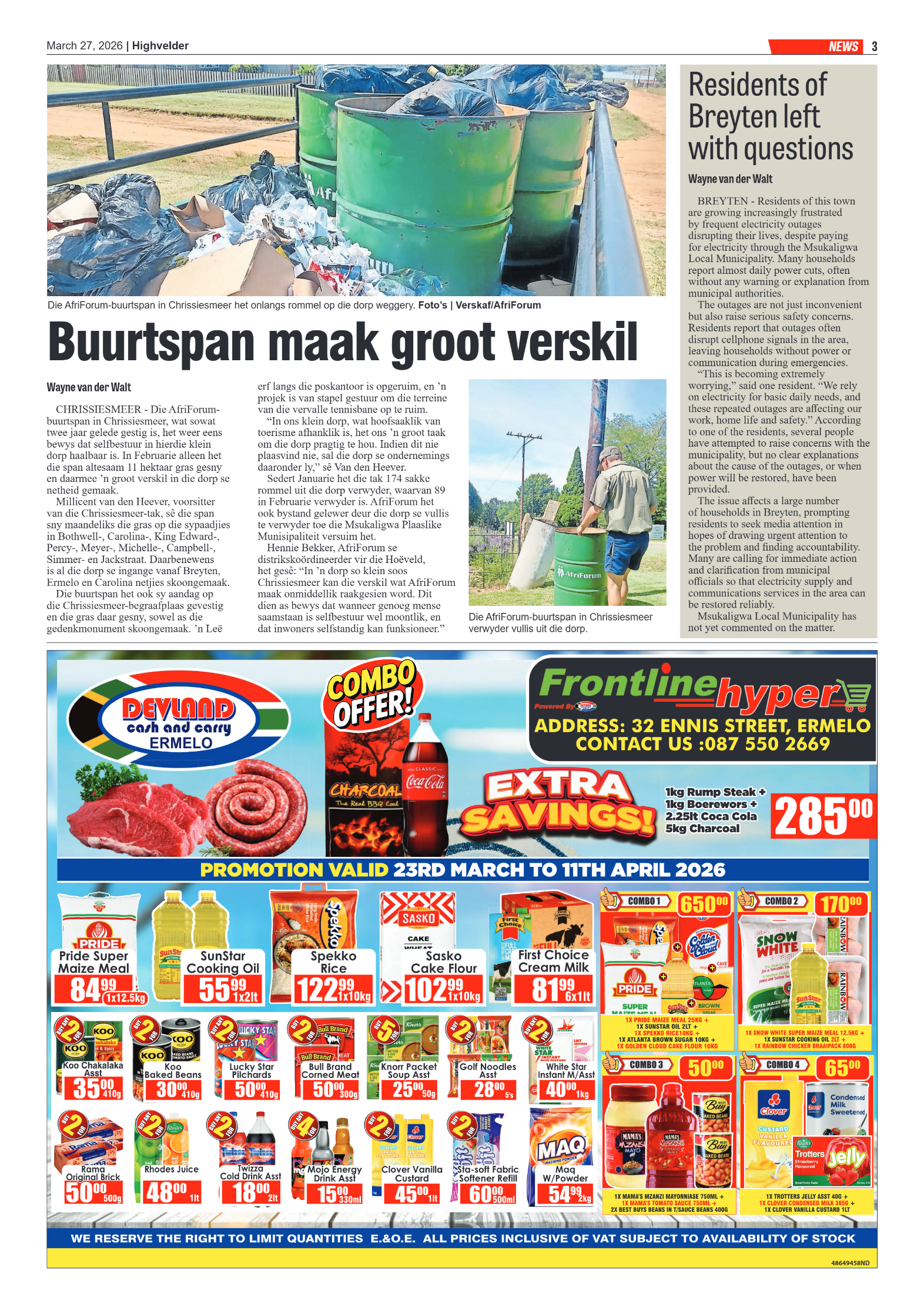 Highvelder Newspaper 27 March 2026 page 3