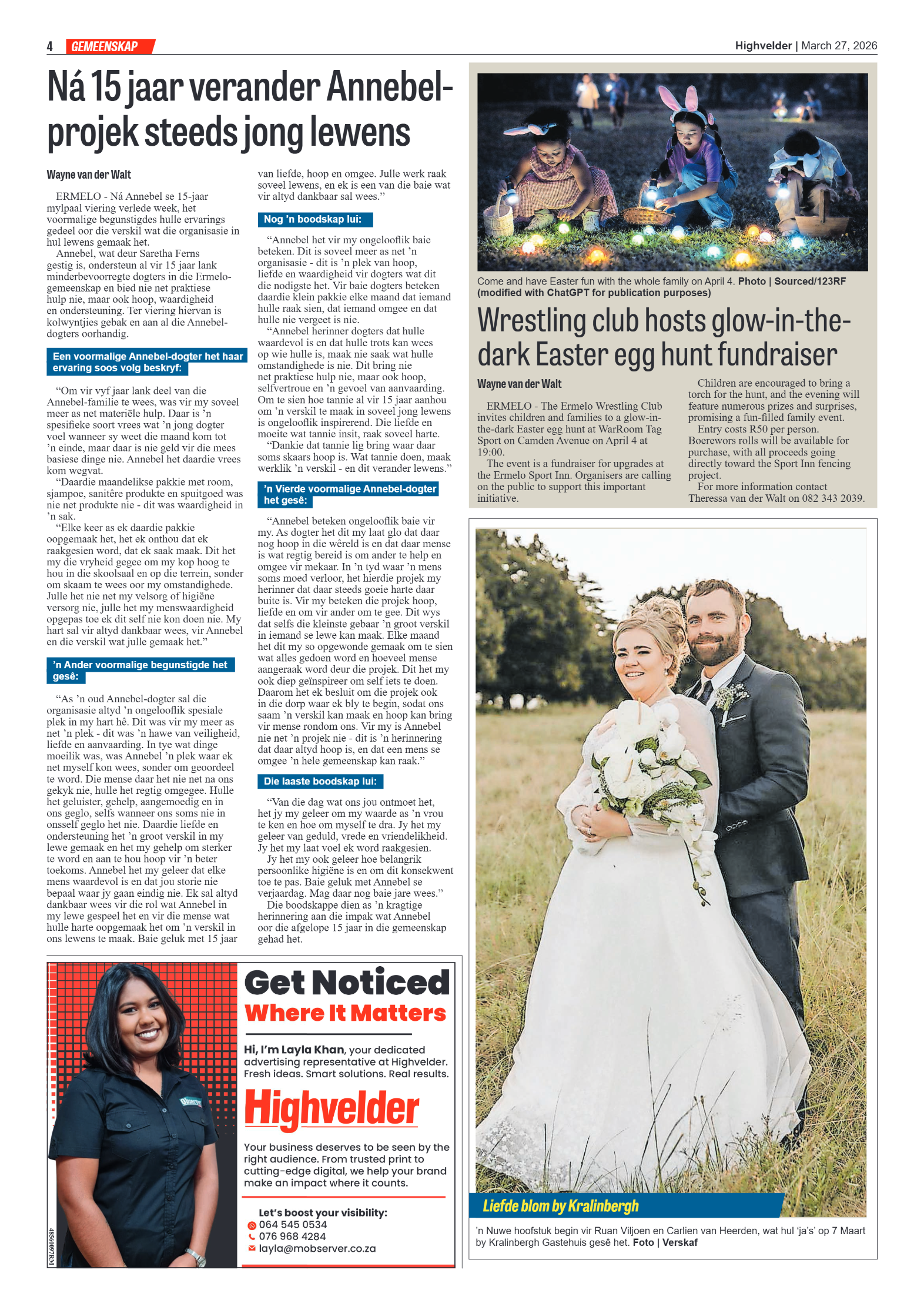 Highvelder Newspaper 27 March 2026 page 4