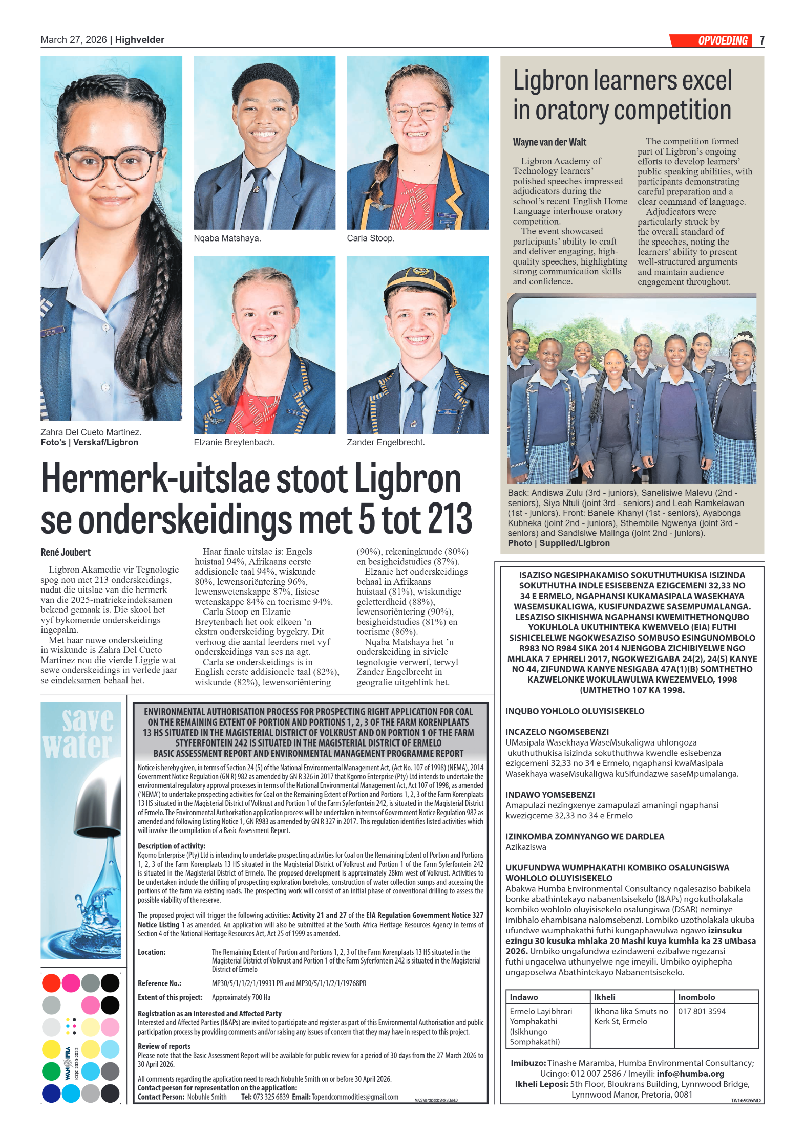 Highvelder Newspaper 27 March 2026 page 7