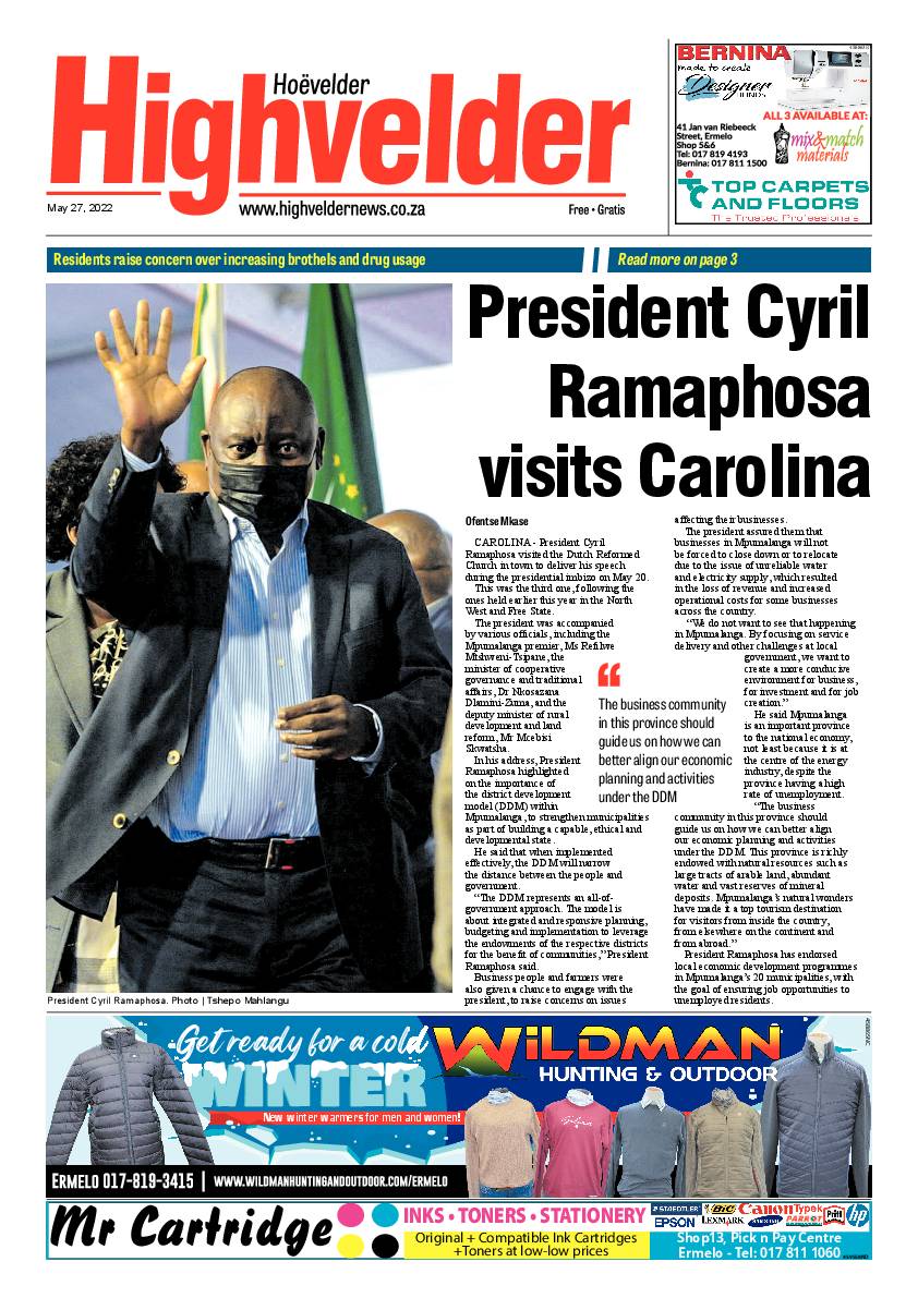 Highvelder Newspaper 27 May 2022 page 1