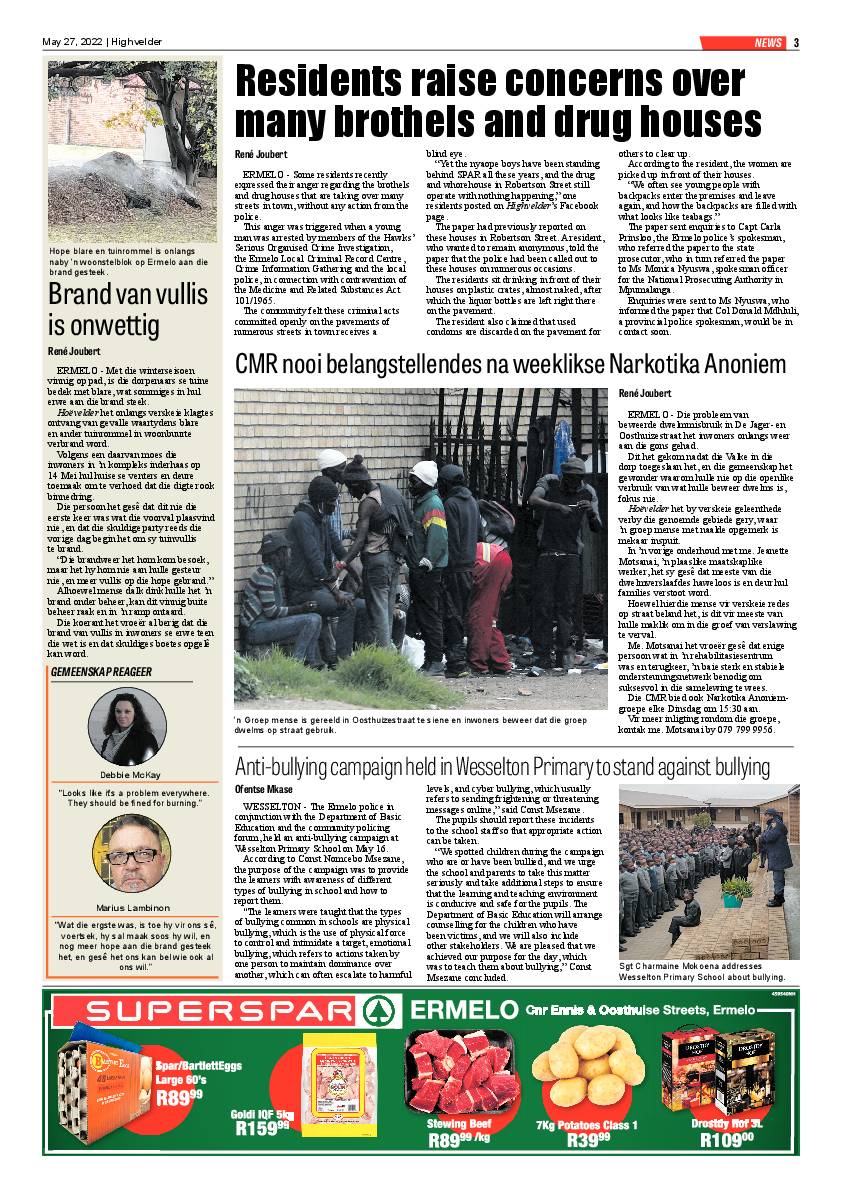 Highvelder Newspaper 27 May 2022 page 3