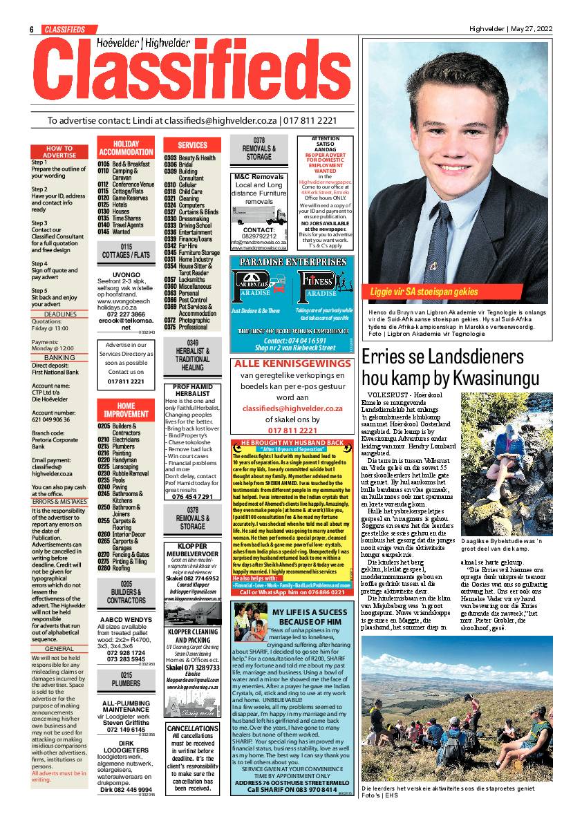Highvelder Newspaper 27 May 2022 page 6