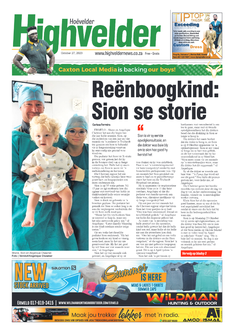 Highvelder Newspaper 27 October 2023 page 1