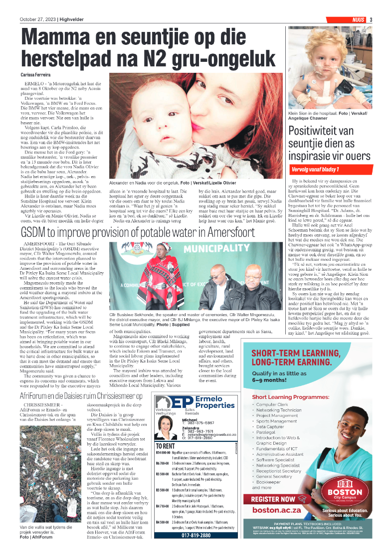 Highvelder Newspaper 27 October 2023 page 3
