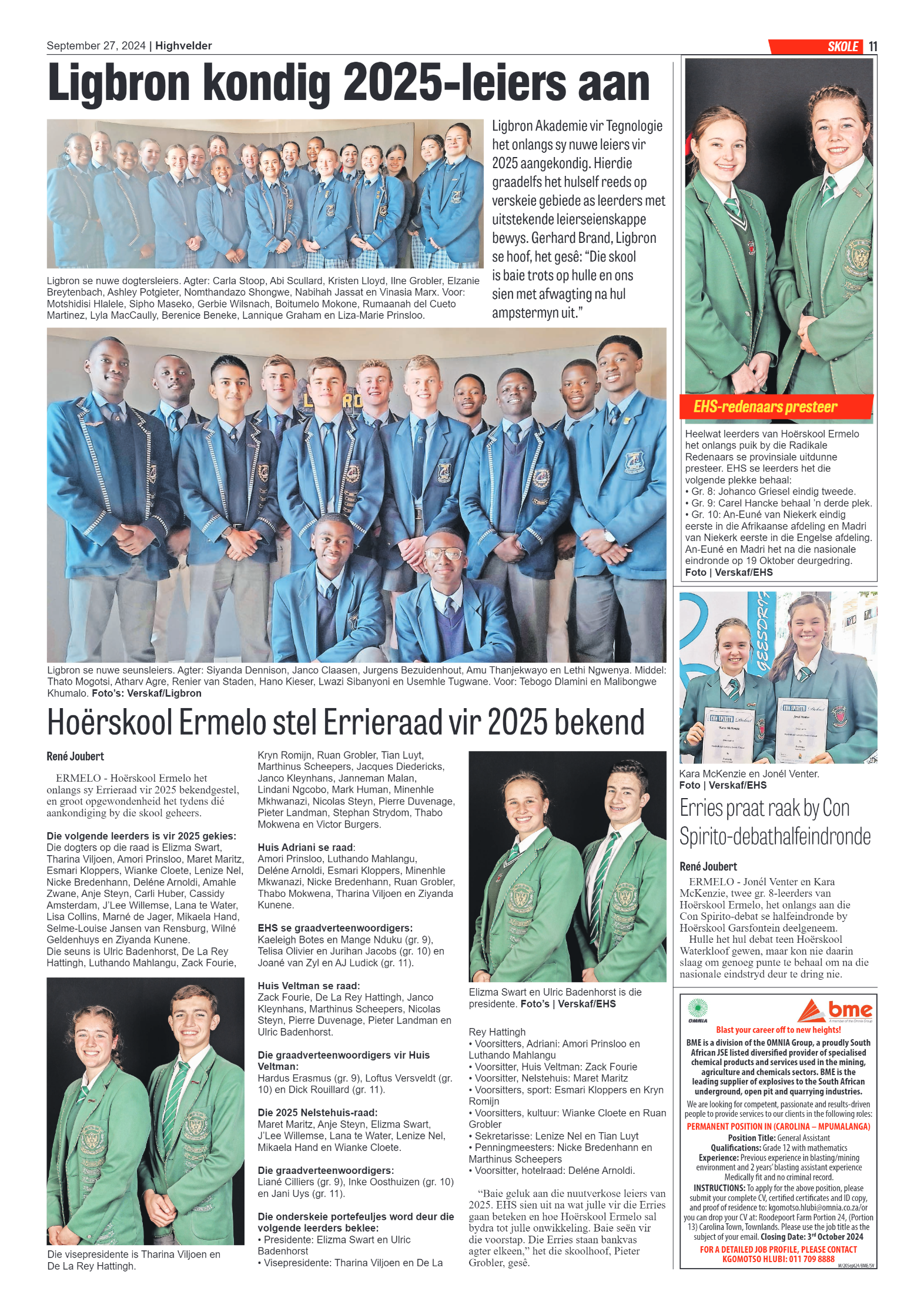 Highvelder Newspaper 27 September 2024 page 11