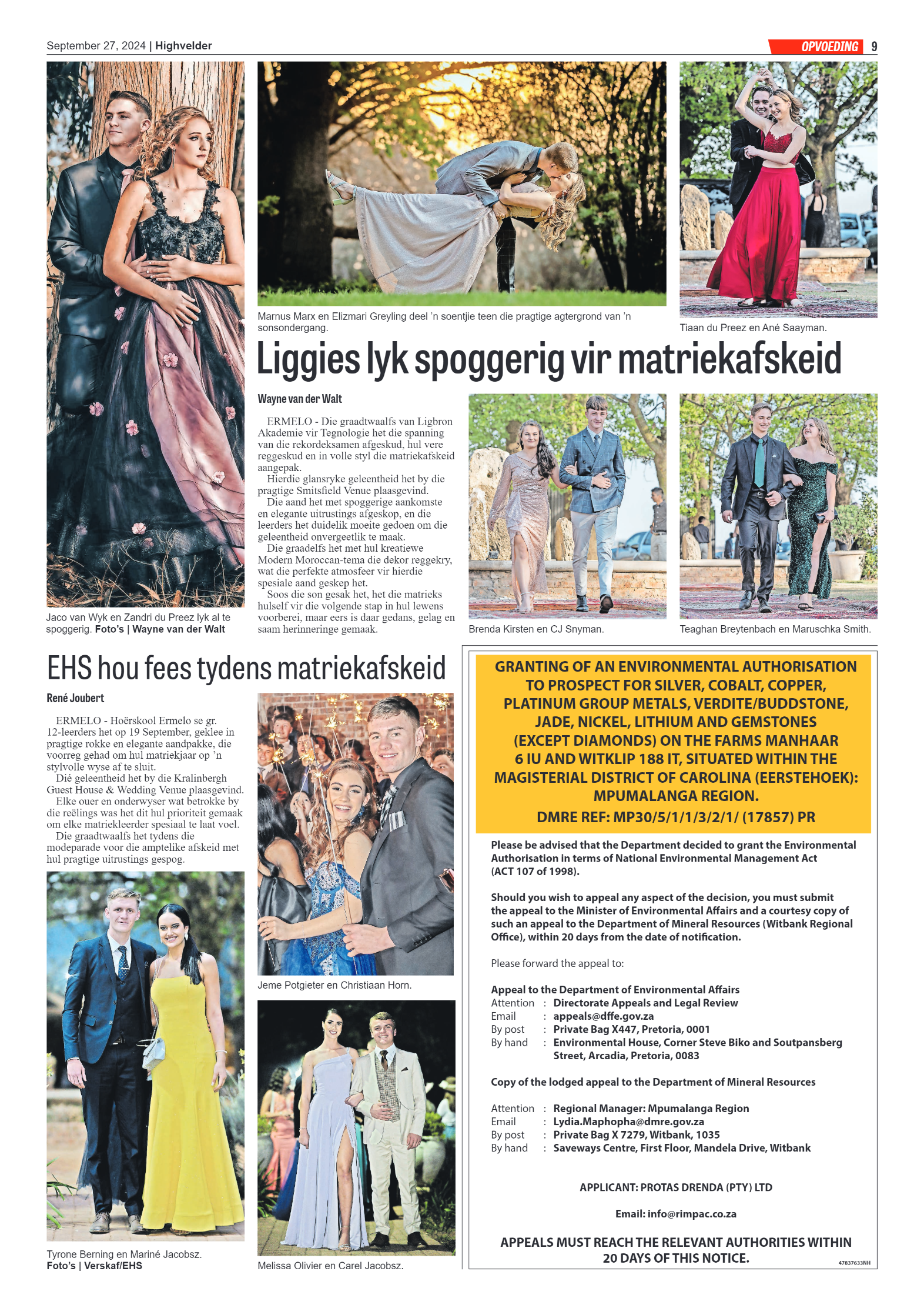Highvelder Newspaper 27 September 2024 page 9