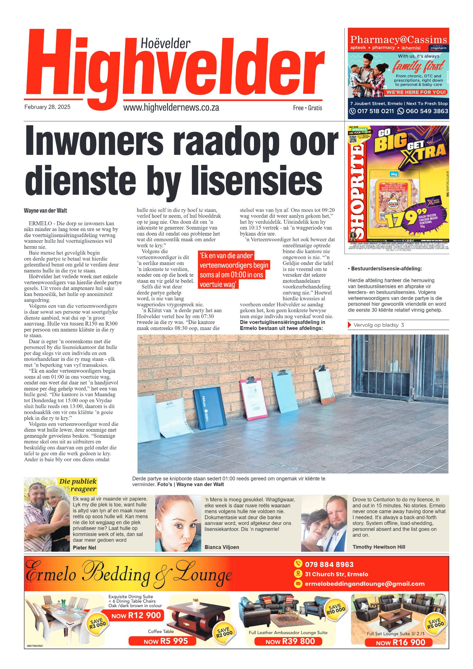 Highvelder Newspaper 28 February 2025 page 1