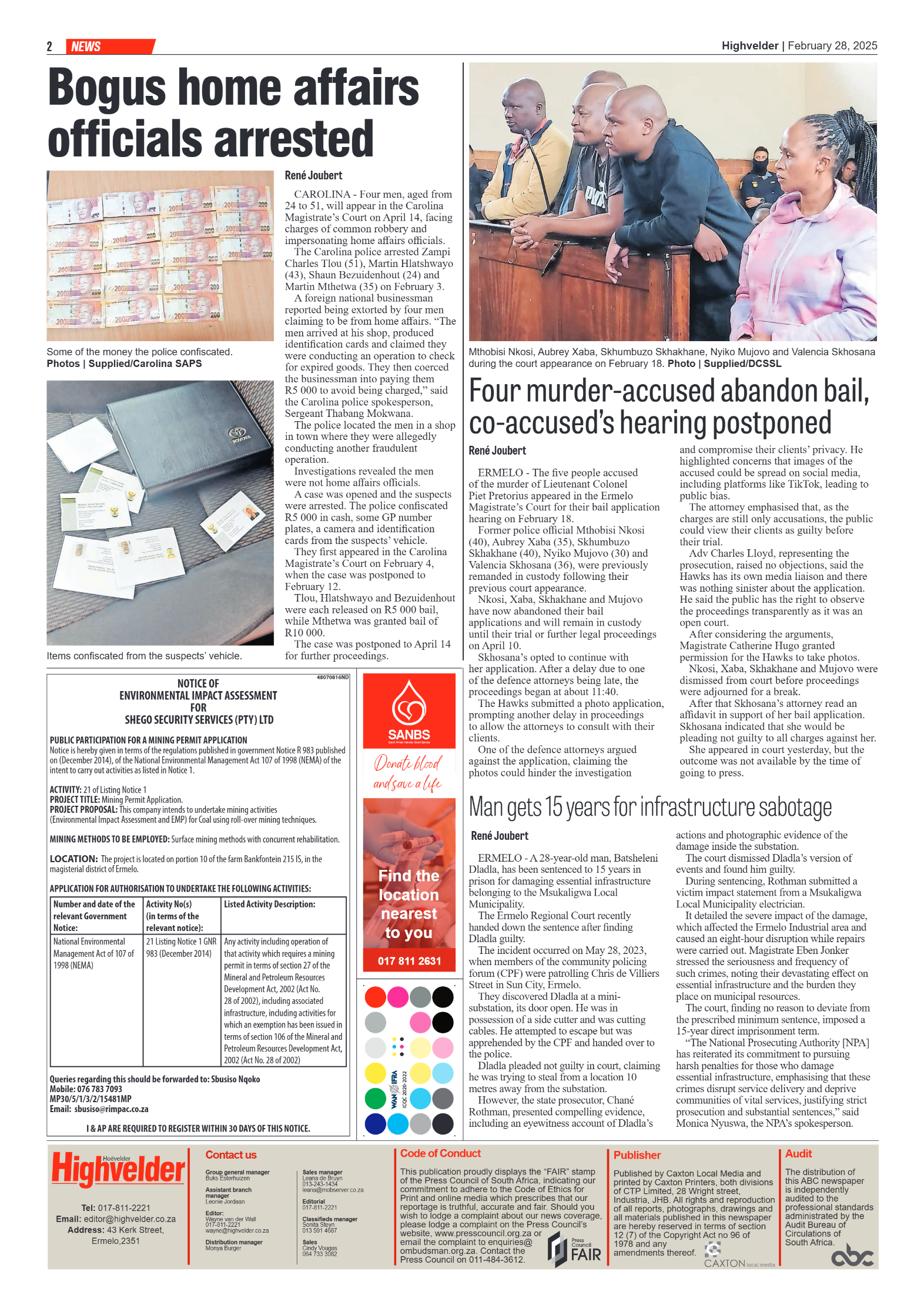 Highvelder Newspaper 28 February 2025 page 2