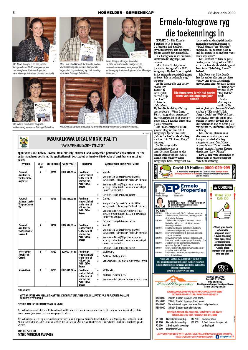 Highvelder Newspaper 28 January 2022 page 6