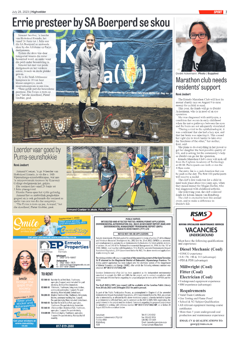 Highvelder Newspaper 28 July 2023 page 7