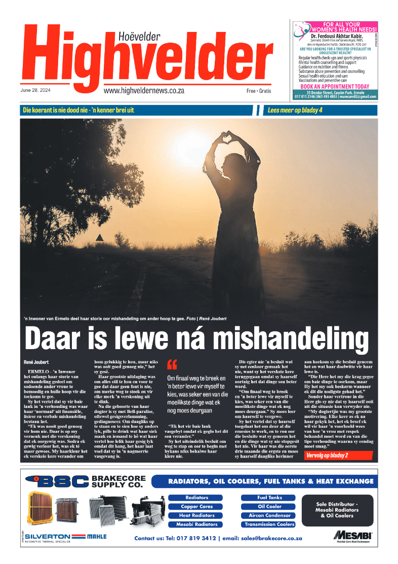 Highvelder Newspaper 28 June 2024 page 1