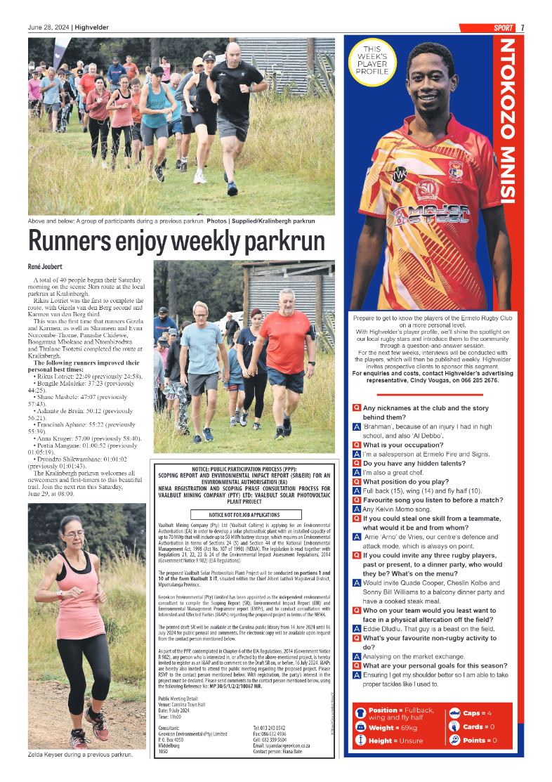 Highvelder Newspaper 28 June 2024 page 7