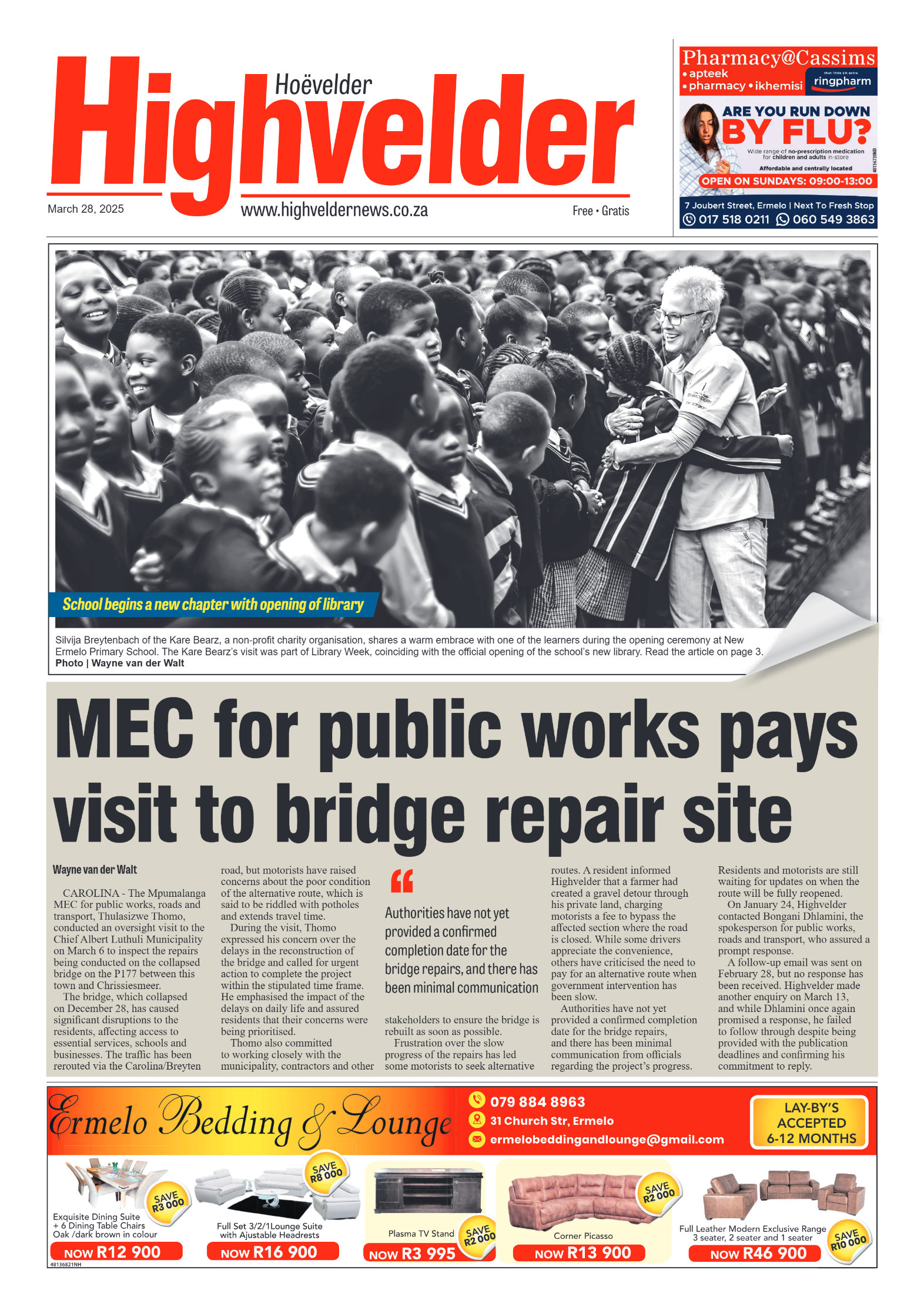 Highvelder Newspaper 28 March 2025 page 1