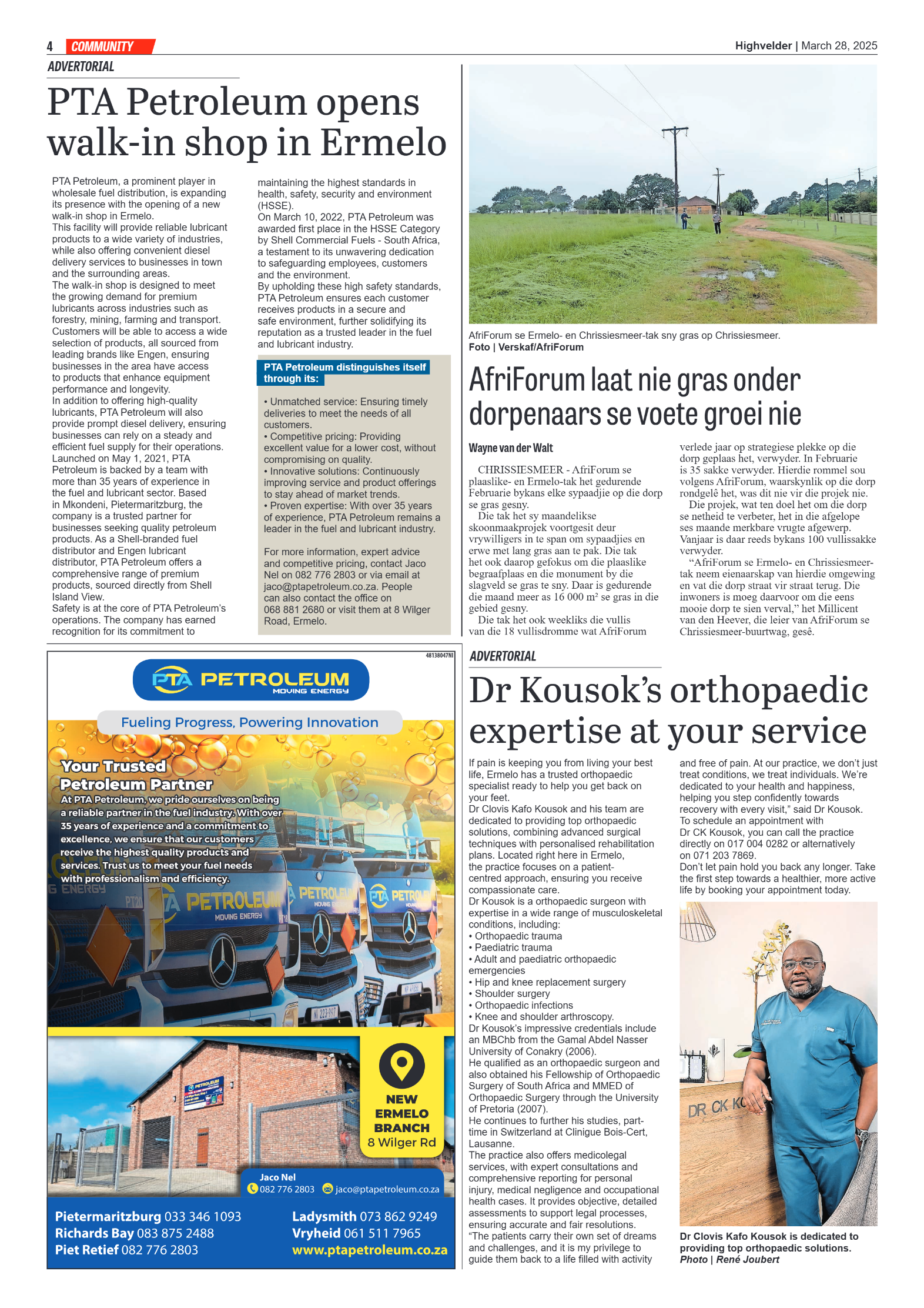 Highvelder Newspaper 28 March 2025 page 4