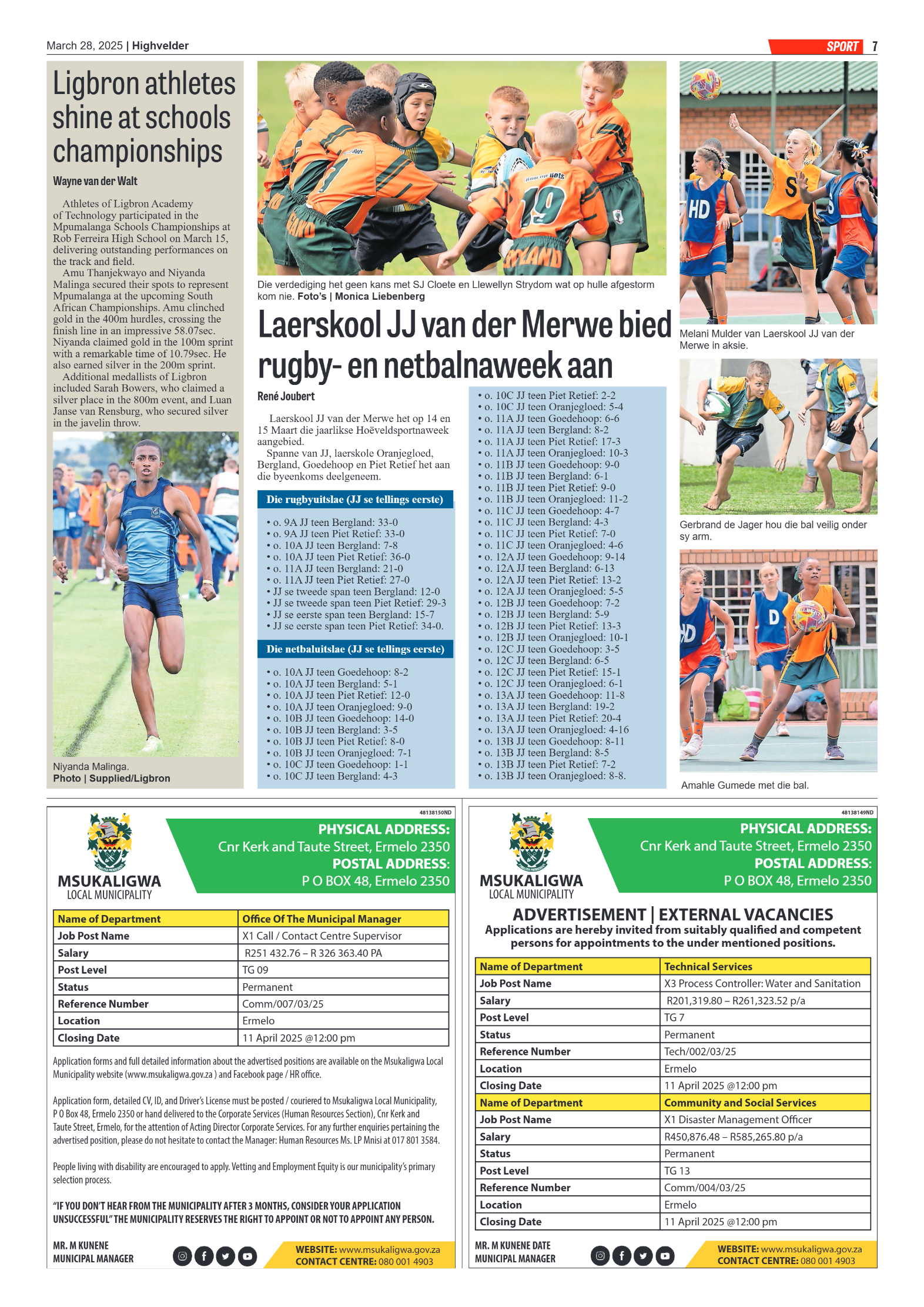 Highvelder Newspaper 28 March 2025 page 7