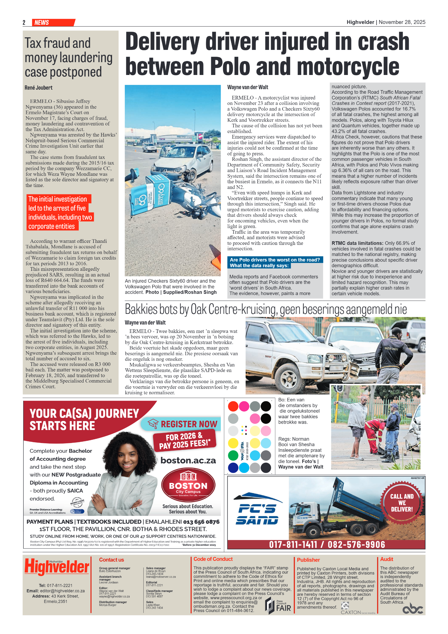 Highvelder Newspaper 28 November 2025 page 2