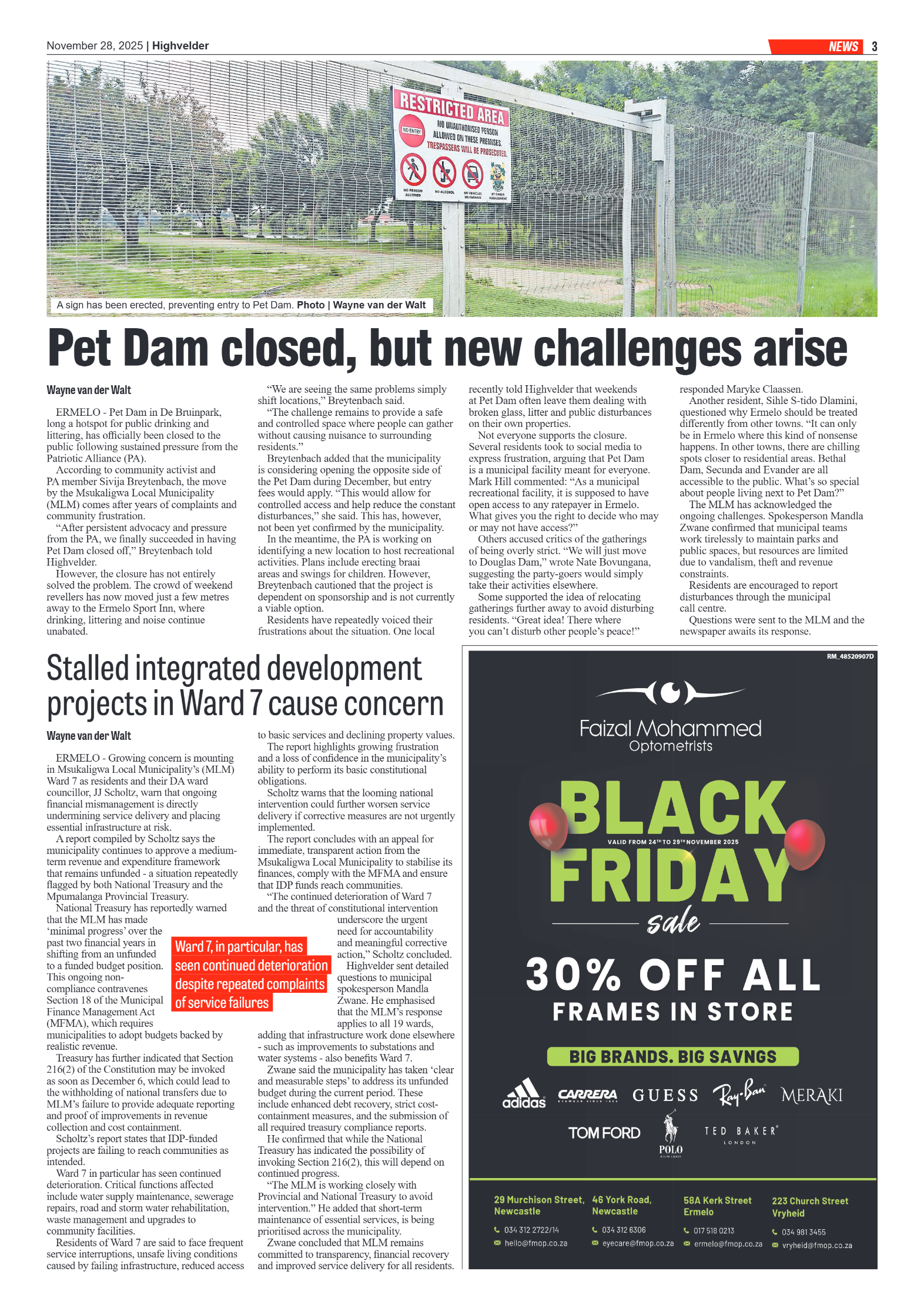 Highvelder Newspaper 28 November 2025 page 3