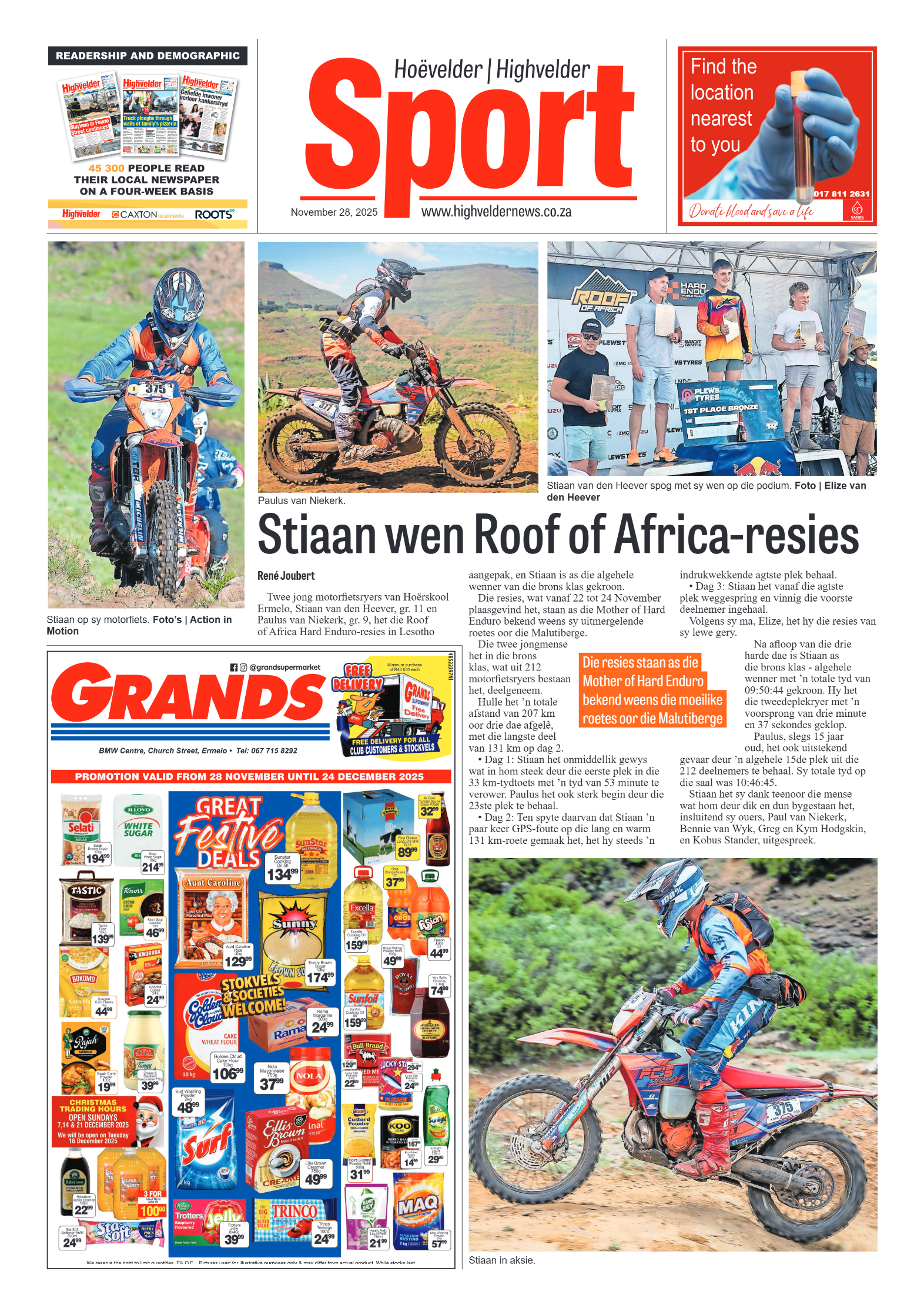 Highvelder Newspaper 28 November 2025 page 8
