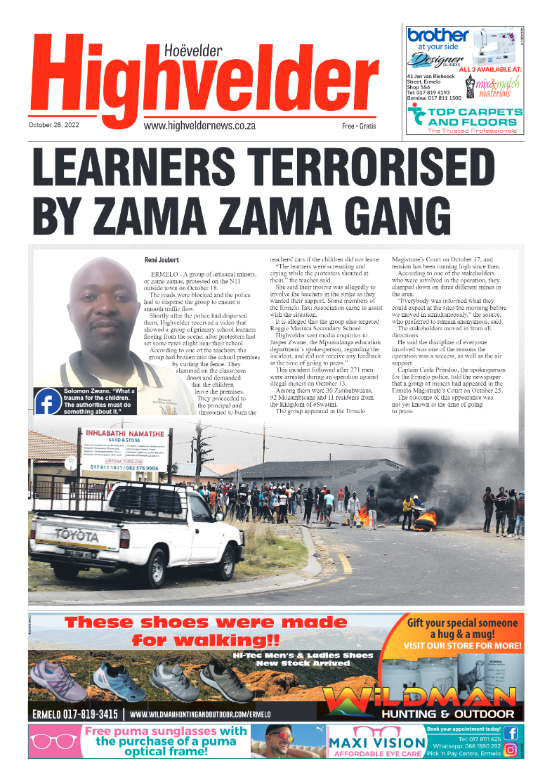 Highvelder Newspaper 28 October 2022 page 1