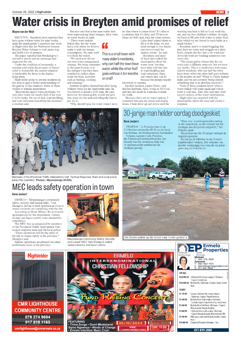 Highvelder Newspaper 28 October 2022 page 3
