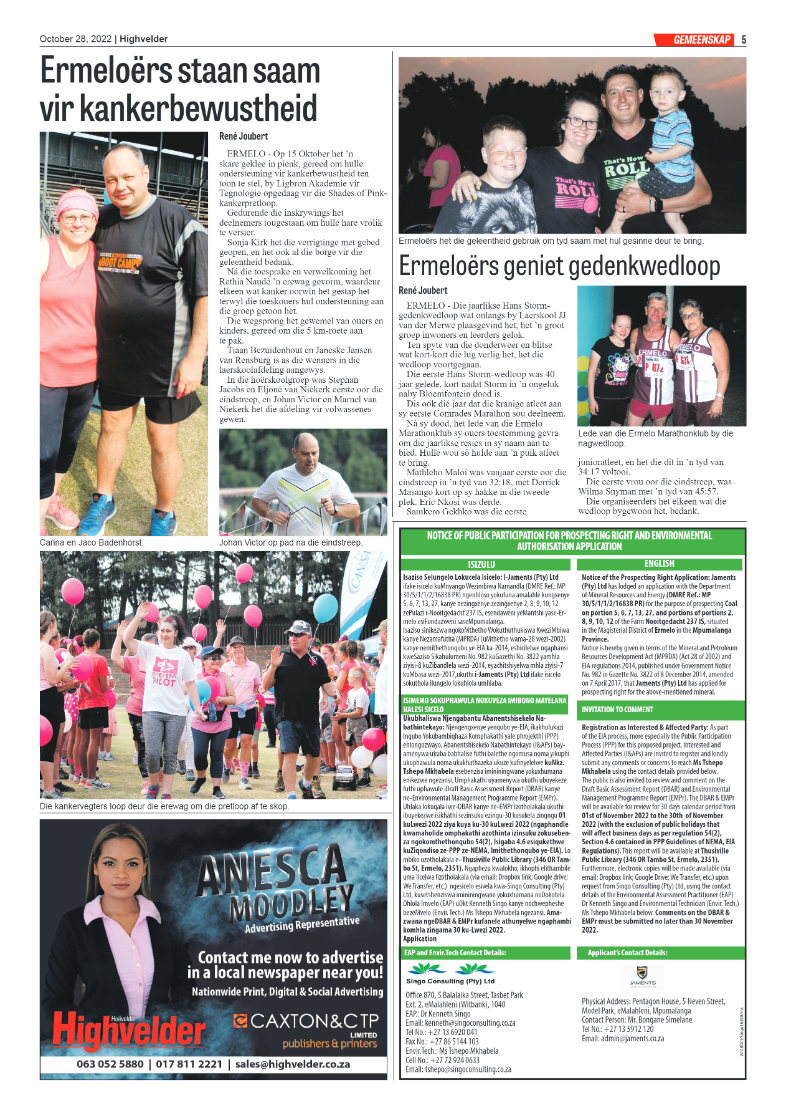 Highvelder Newspaper 28 October 2022 page 5