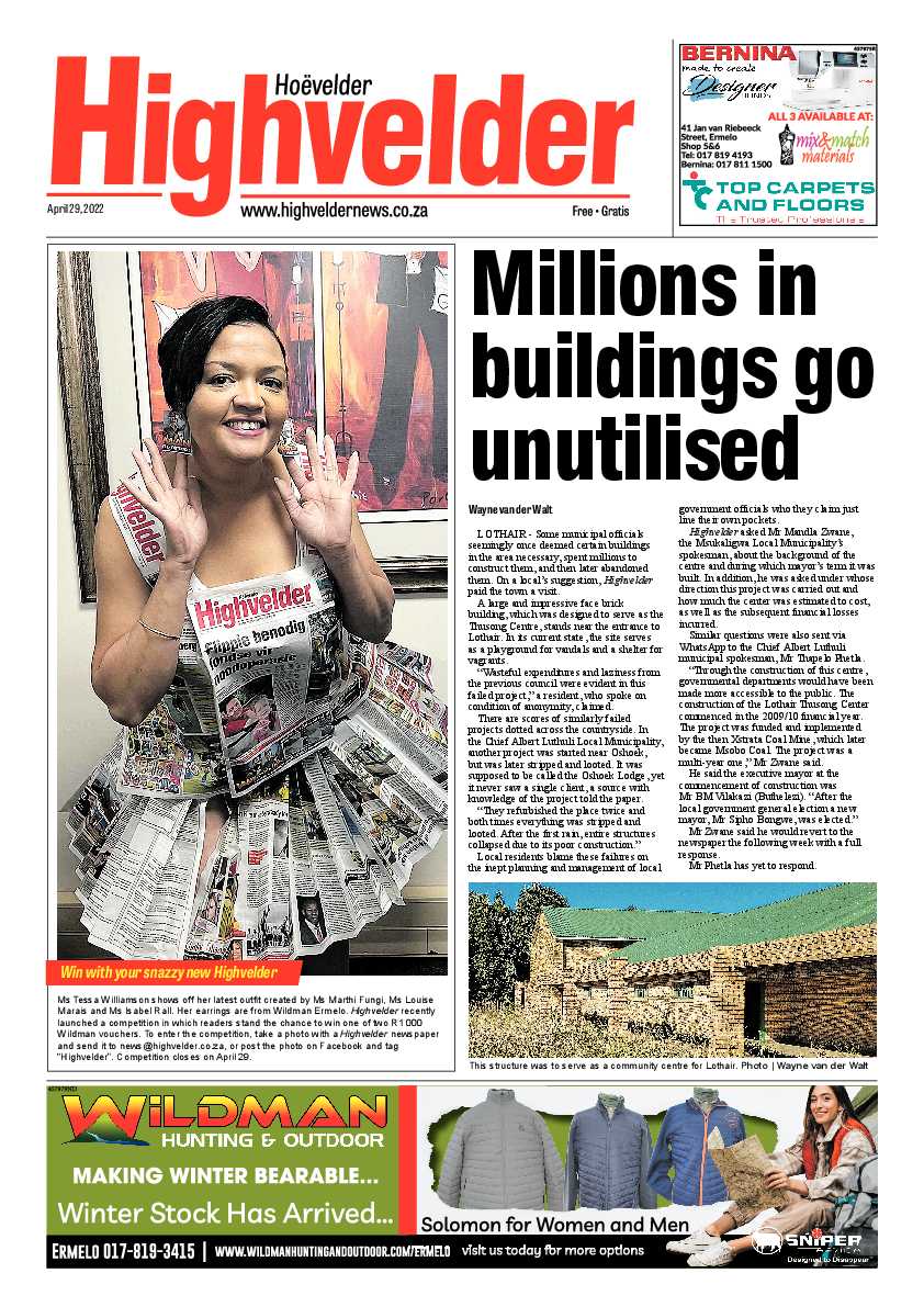 Highvelder Newspaper 29 April 2022 page 1