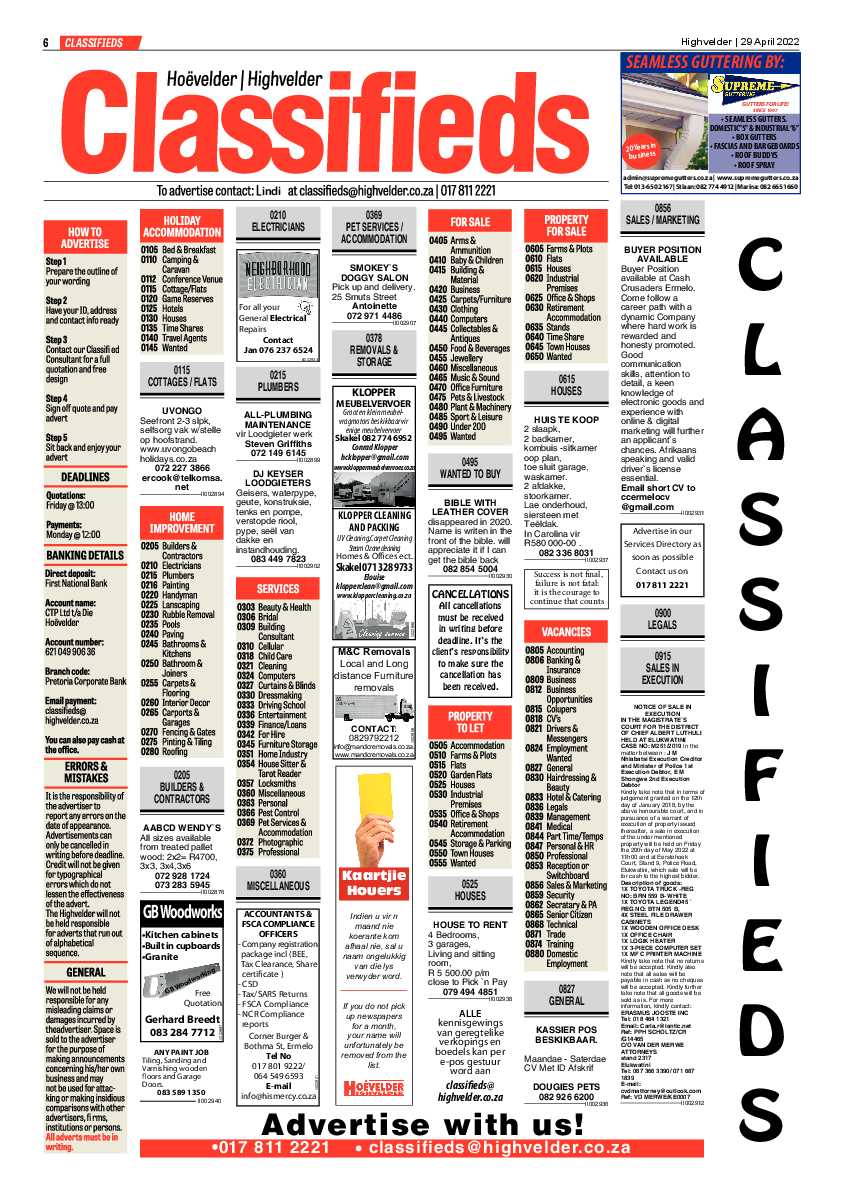 Highvelder Newspaper 29 April 2022 page 6