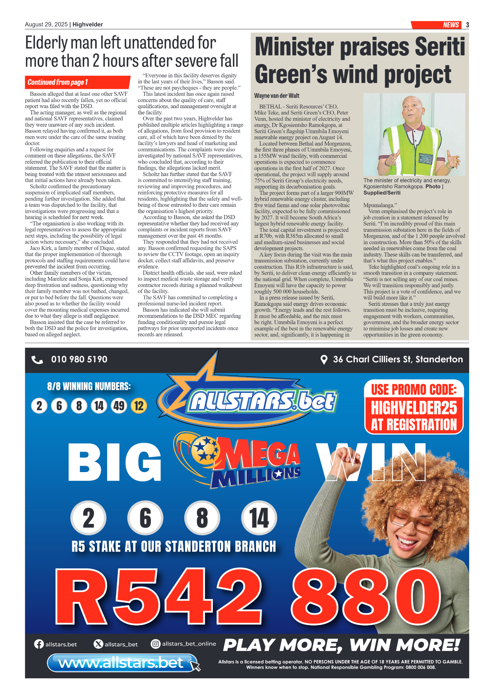 Highvelder Newspaper 29 August 2025 page 3