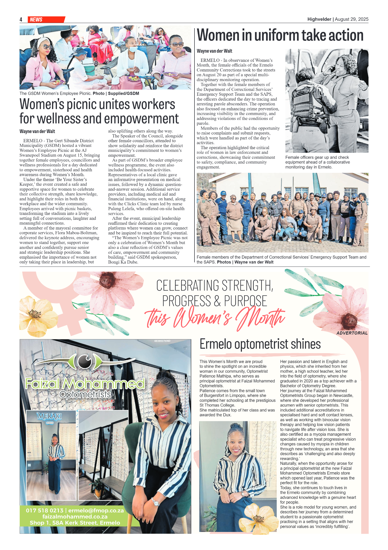 Highvelder Newspaper 29 August 2025 page 4