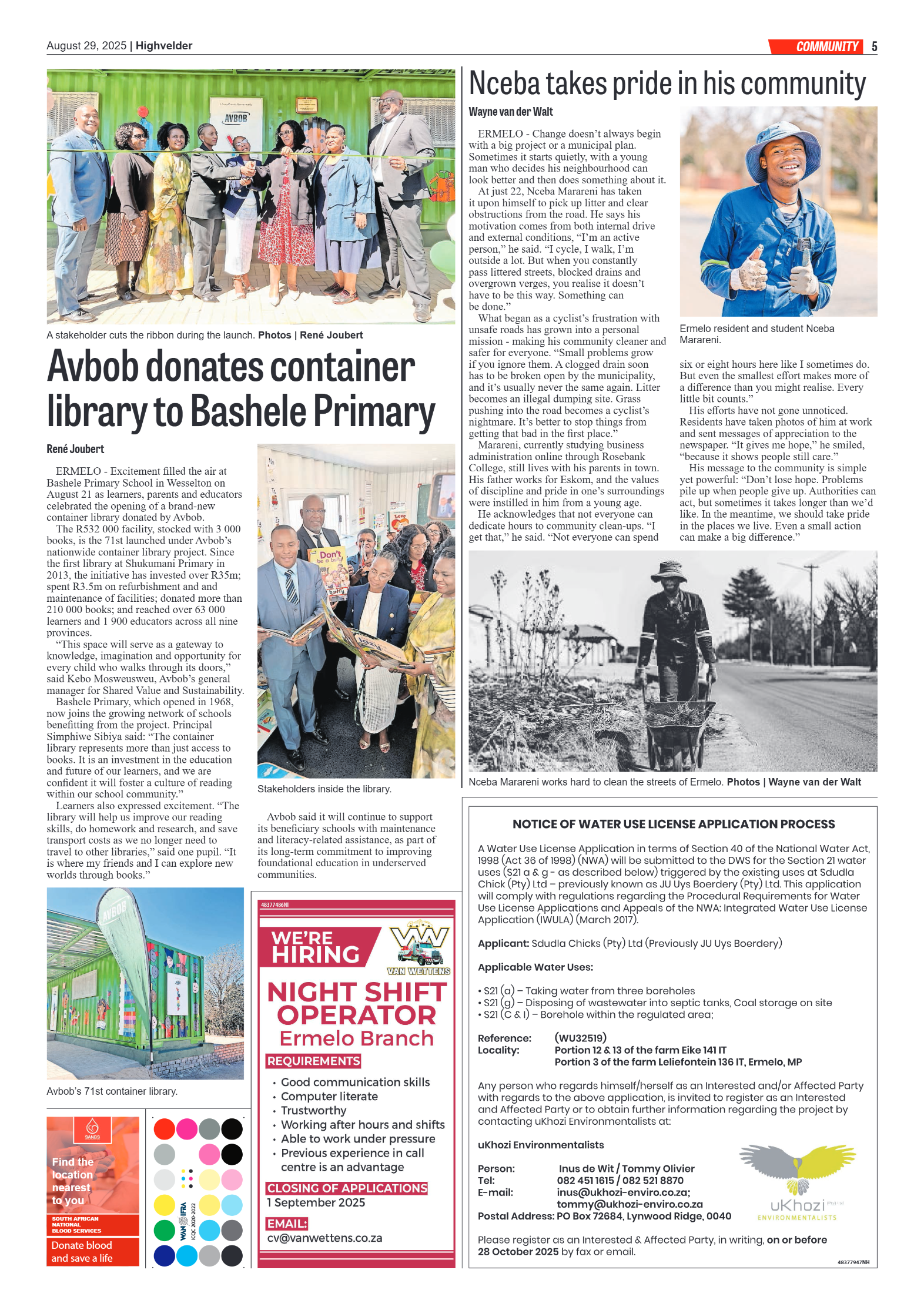 Highvelder Newspaper 29 August 2025 page 5